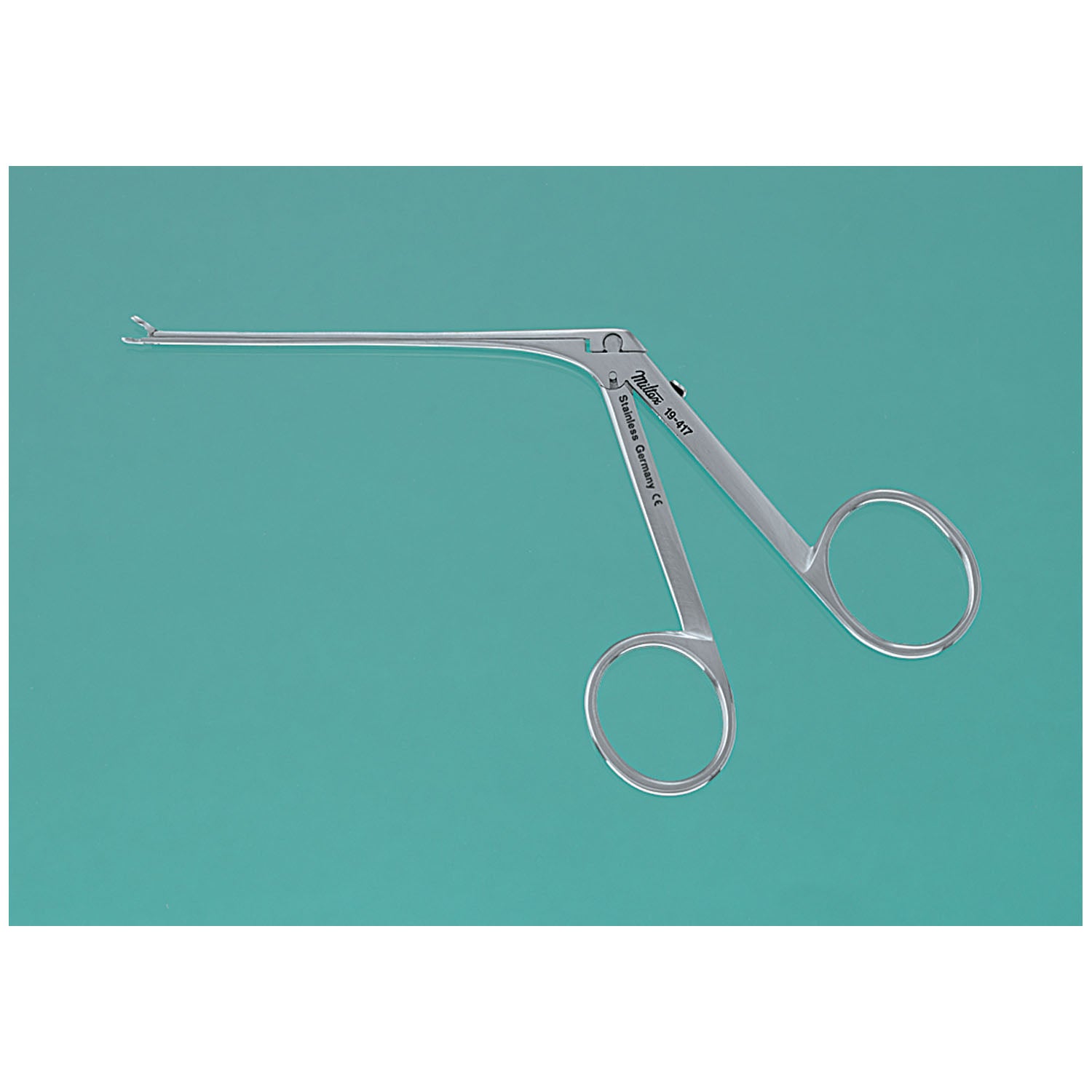 Miltex Ear Forceps, Extra Fine, 0.9mm x 2mm Cups, Shaft 7.2cm, 5_"