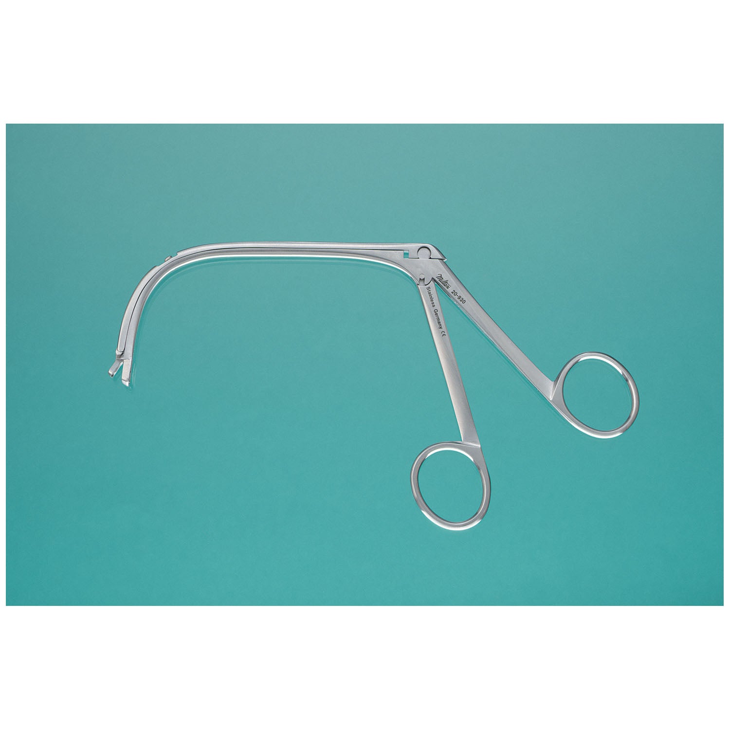 King Adenoid Punch Forceps, No. 1, Triangular, 7mm Lower Basket, 6mm Upper Jaw, Strong Curve, Shaft 11cm, 7"