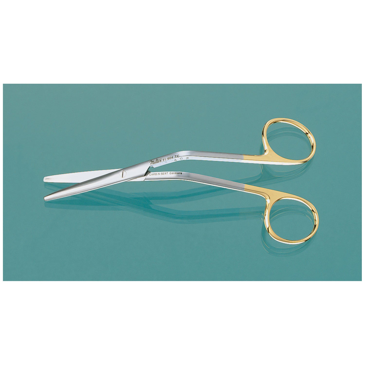 Fomon Scissors, 5_", Angled Shanks, Carab-N-Sert