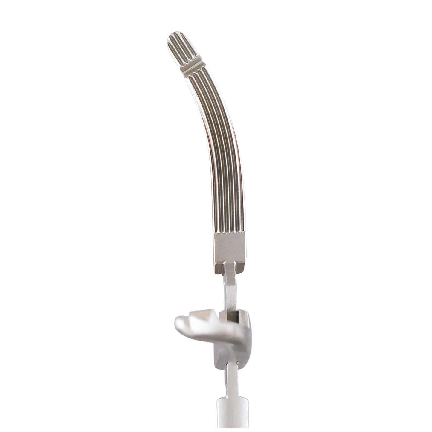 Heaney-Ballentine Forceps, 8_", Longitudinal Serrations, Single Tooth, Curved