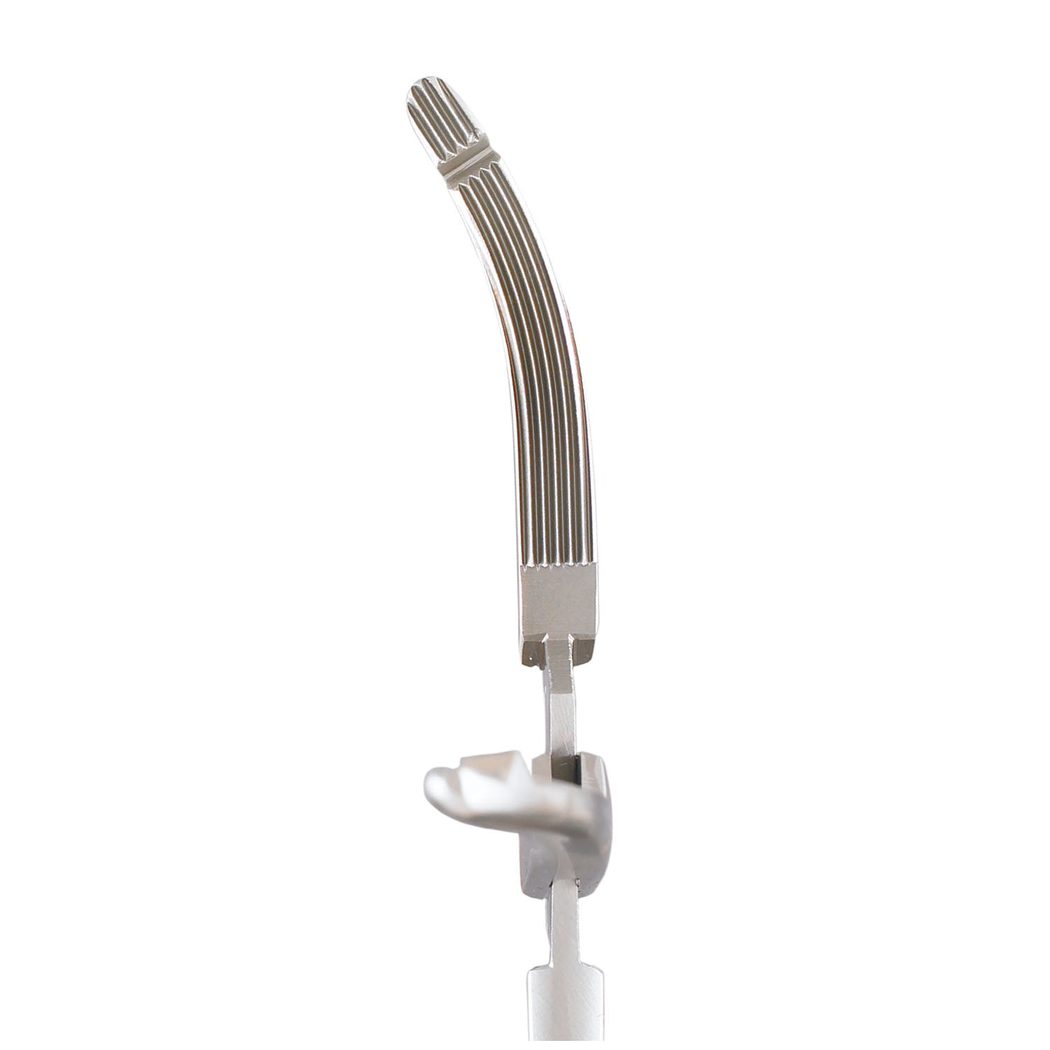 Heaney-Ballentine Forceps, 8_", Longitudinal Serrations, Single Tooth, Curved