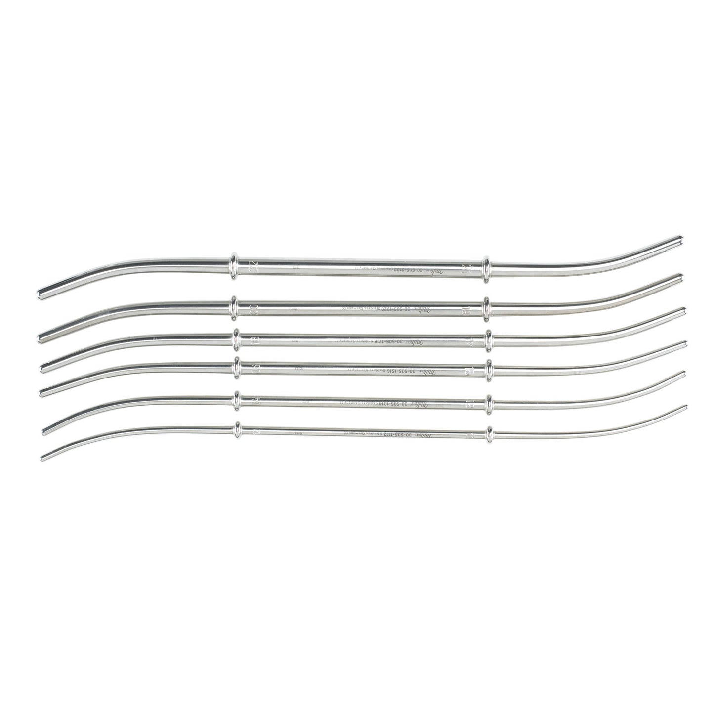 Uterine Dilators, Set of 6, sizes: 11-12FR to 21-22FR in a Khaki Roll