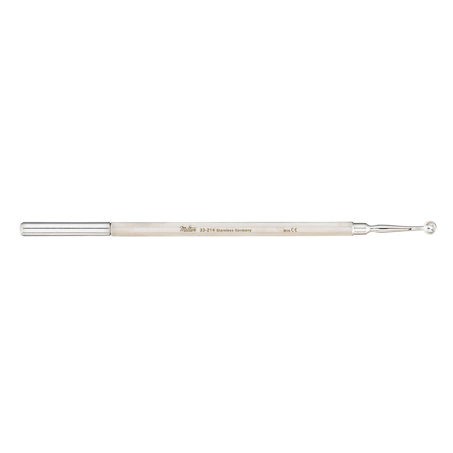Comedone Extractor, 6", One Fenestrated Cup & One Delicate Curved Lancet, Protective Cap