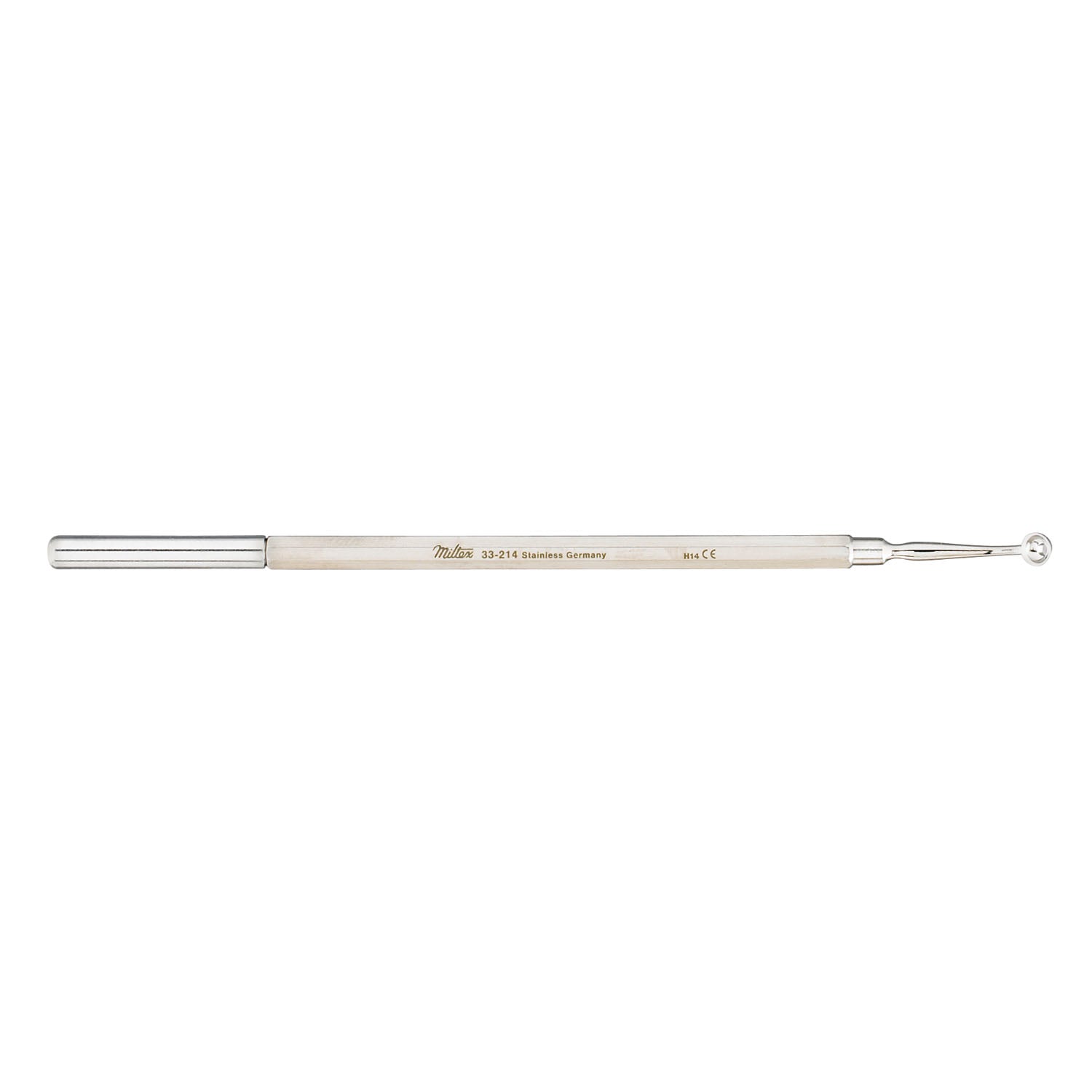 Comedone Extractor, 6", One Fenestrated Cup & One Delicate Curved Lancet, Protective Cap
