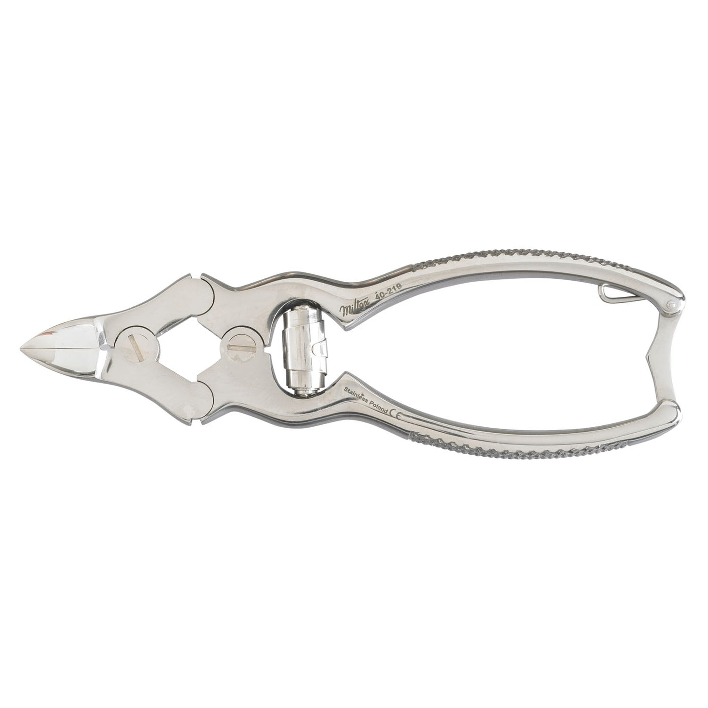 Nail Nipper, 6", Stainless, Concave Jaws, Double Action