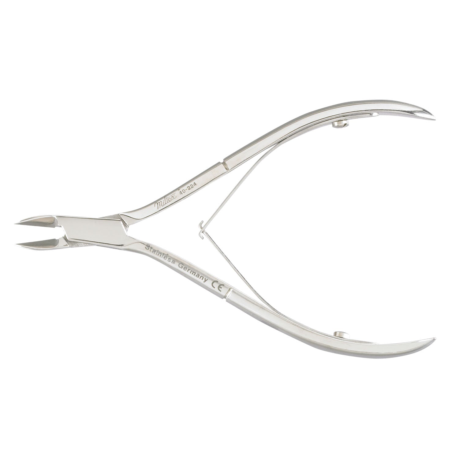 Nail Nipper, 4", Stainless, Straight Jaws, Single Spring
