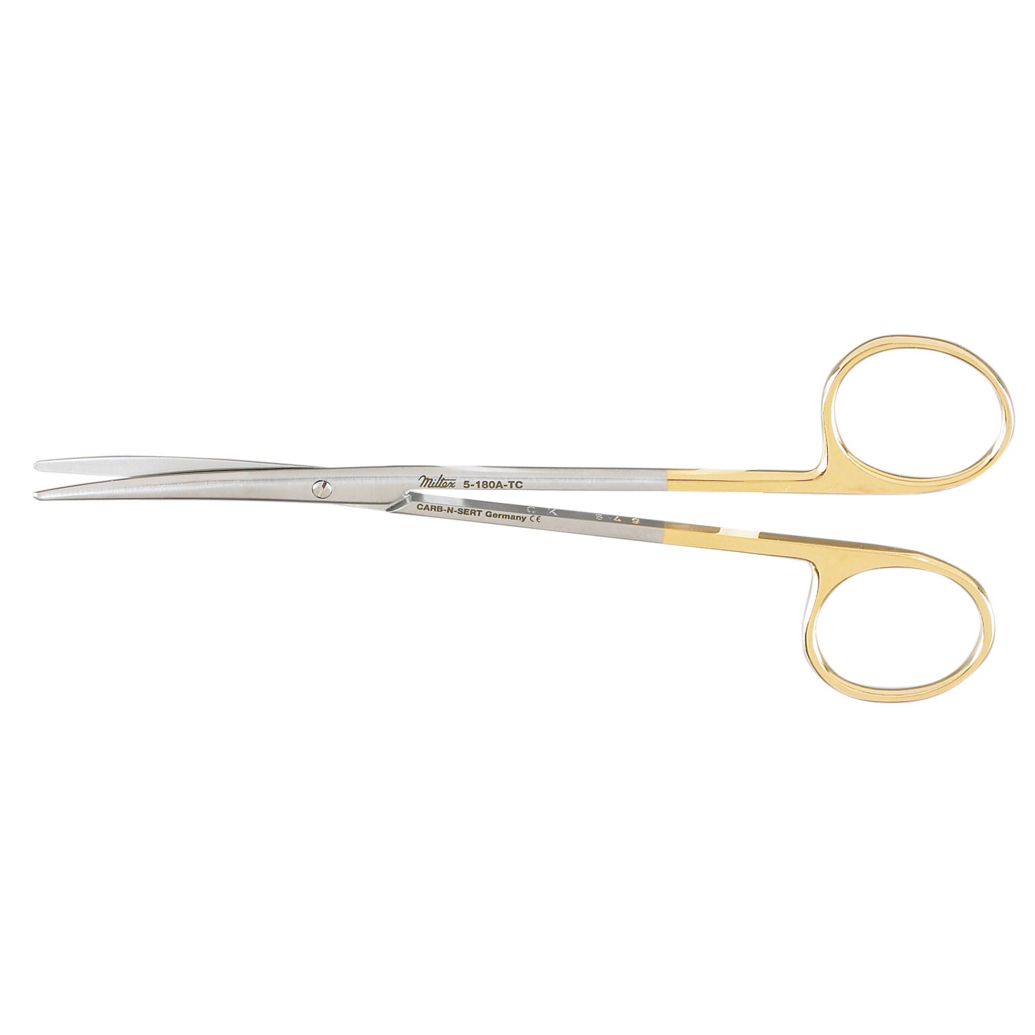 Metzenbaum Scissors, 5_" Curved, Delicate, Carb-N-Sert, Blunt Points