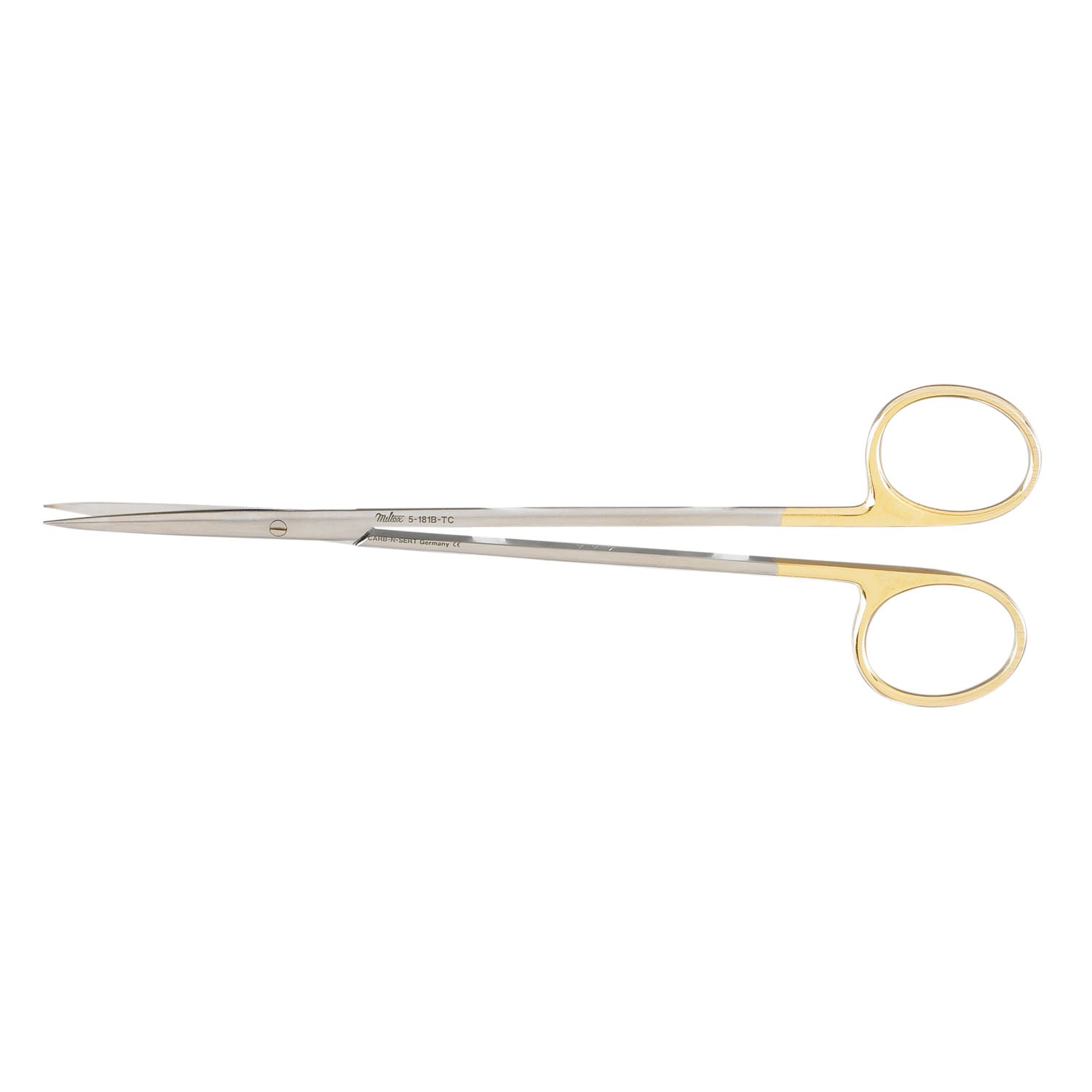 Metzenbaum Scissors, 7" Straight, Delicate, Carb-N-Sert, Sharp Points