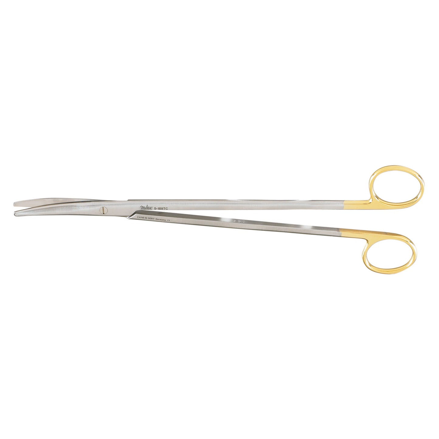 Metzenbaum Scissors, 9" Curved, Standard, Carb-N-Sert, Blunt Points