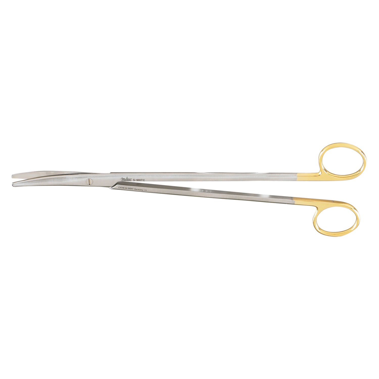 Metzenbaum Scissors, 9" Curved, Standard, Carb-N-Sert, Blunt Points