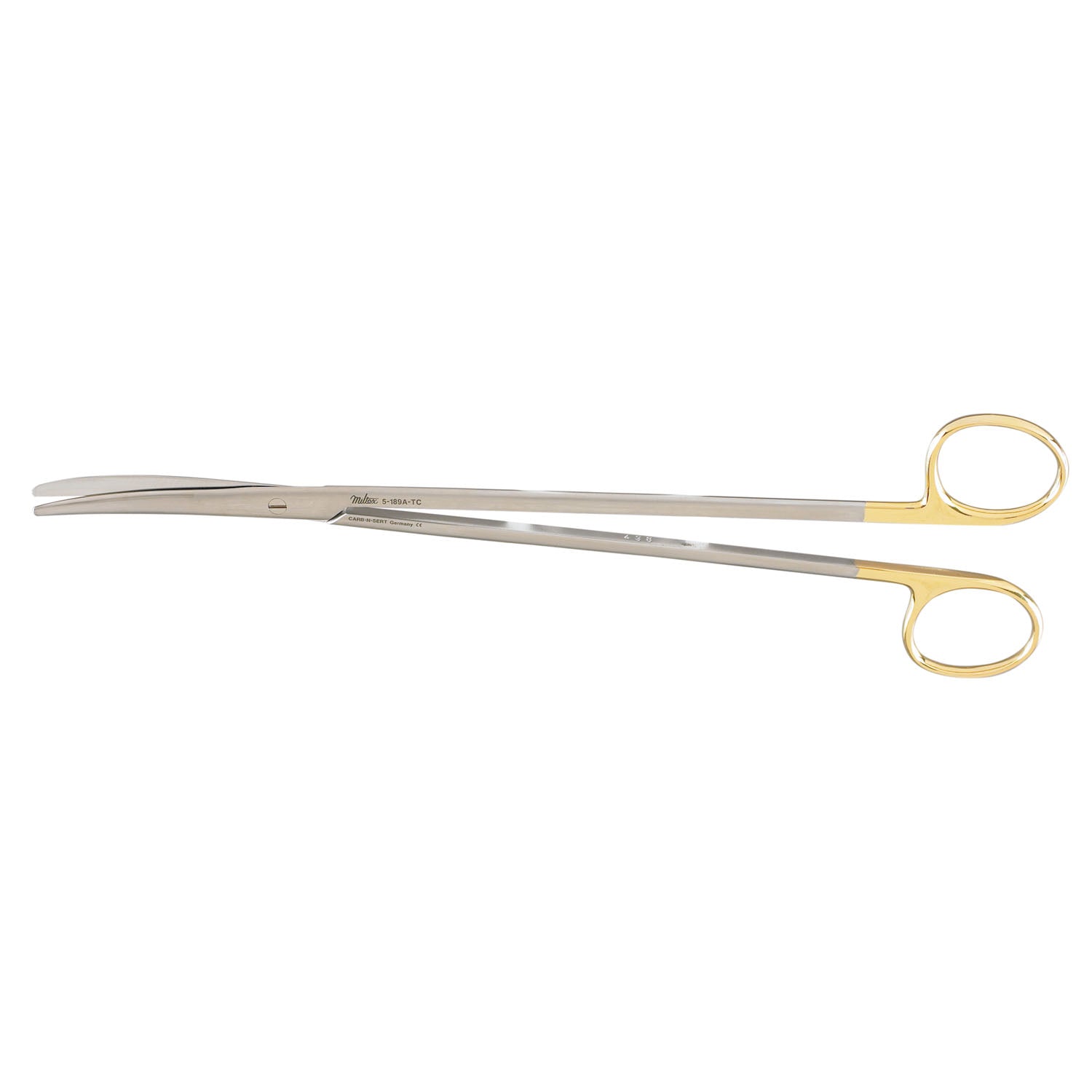 Metzenbaum Scissors, 10" Curved, Standard, Carb-N-Sert, Blunt Points