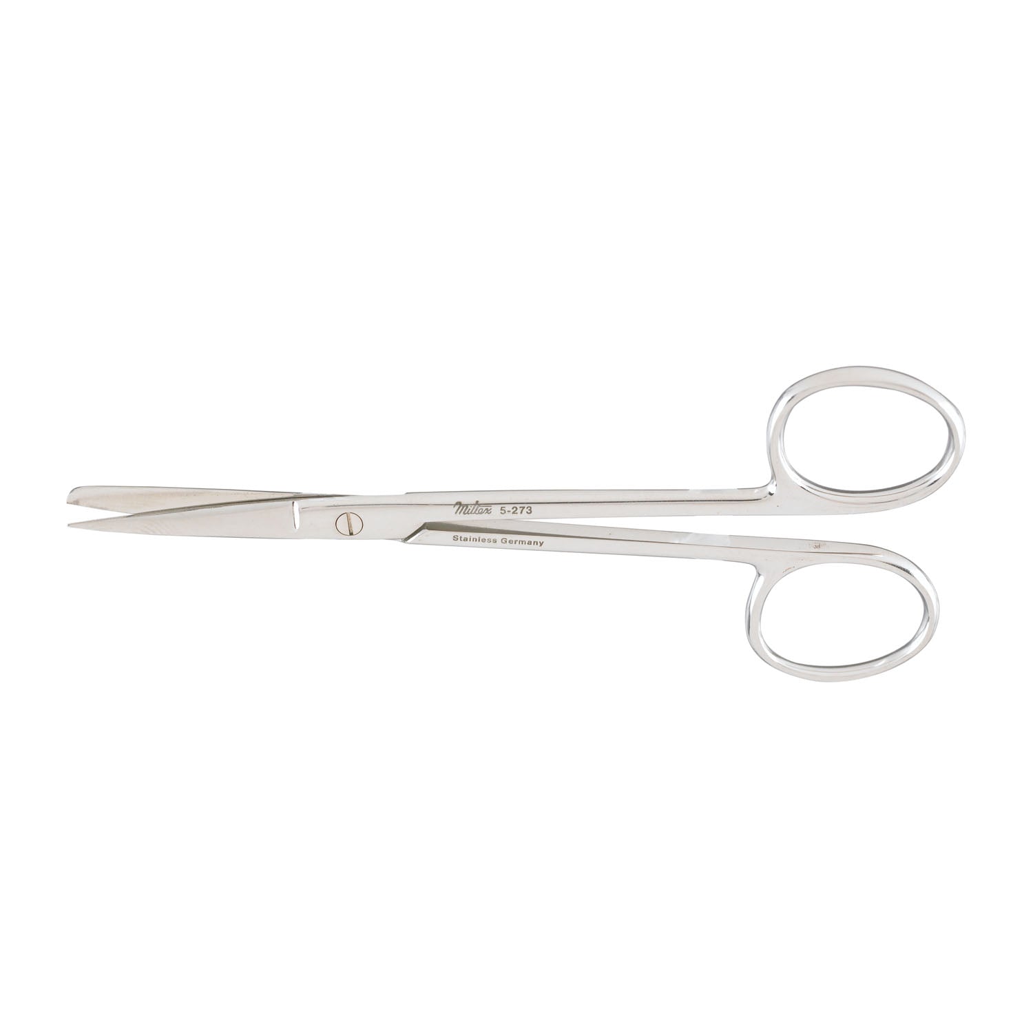 Surgery Scissors, 4_" Straight, Sharp-Blunt Points, Serrated Blade
