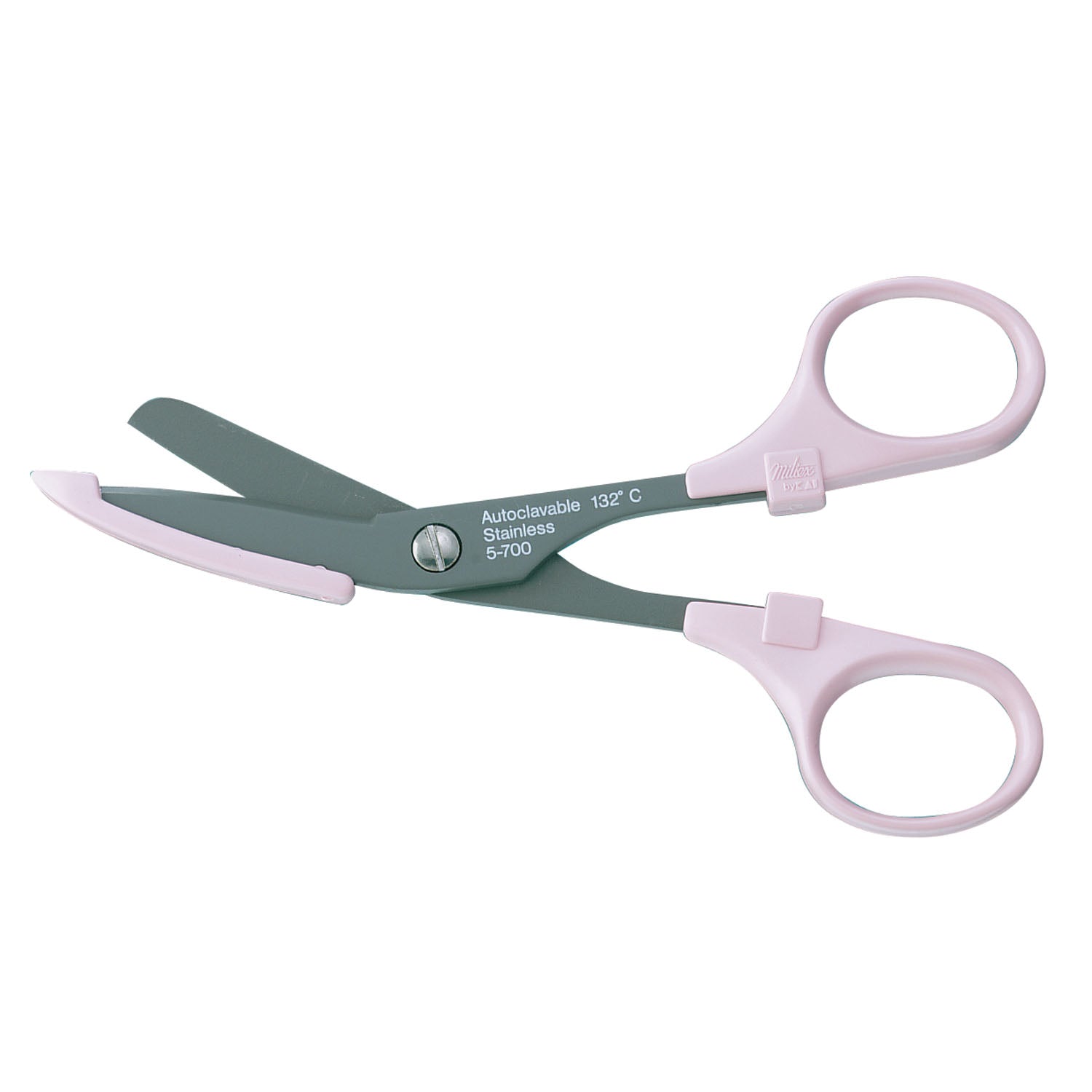 Nurses Scissors, 5_" (14.0cm), Fluoride Coated, Coated Safety Guard, Pink