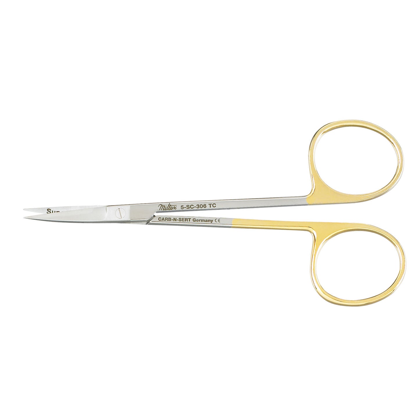 Iris Scissors, 4_" Curved, SuperCut Carb-N-Sert Blades