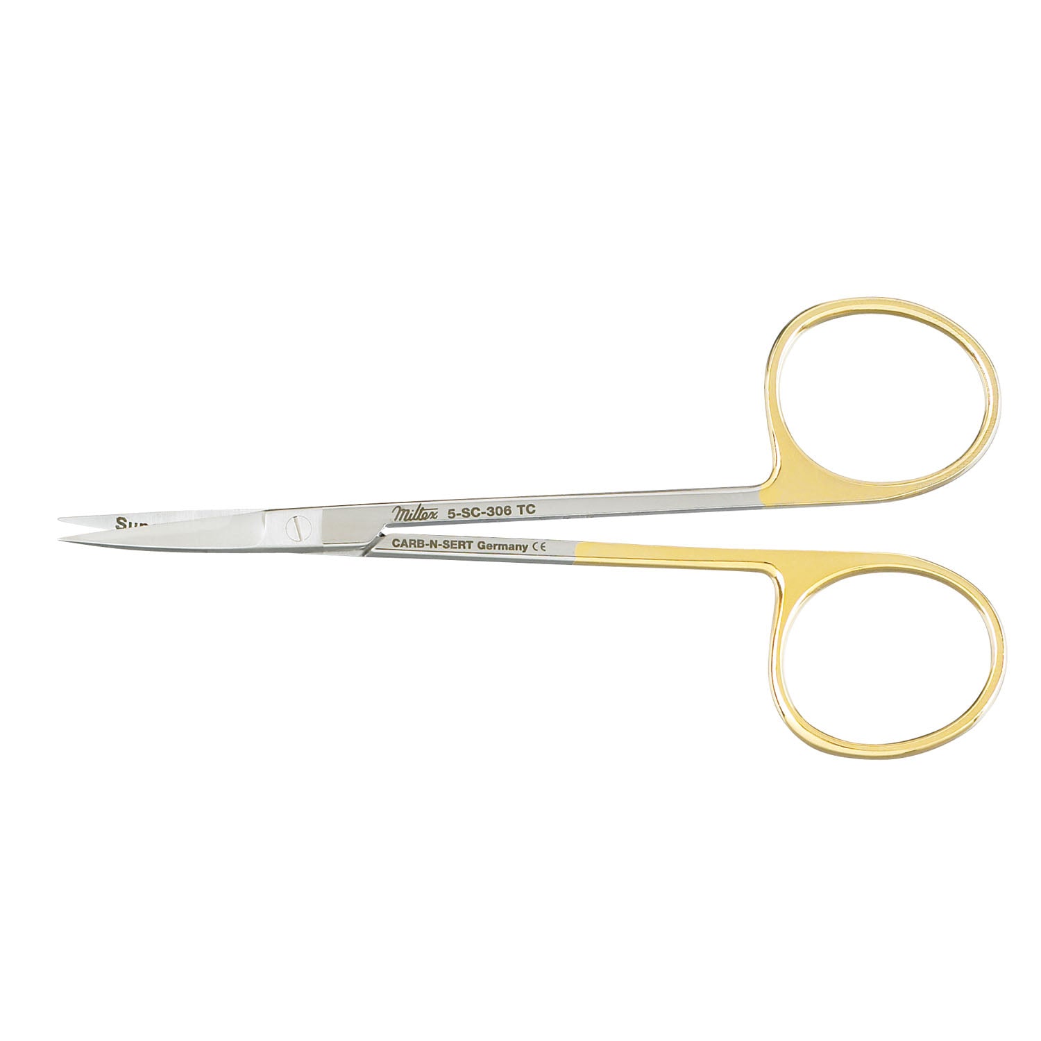 Iris Scissors, 4_" Curved, SuperCut Carb-N-Sert Blades