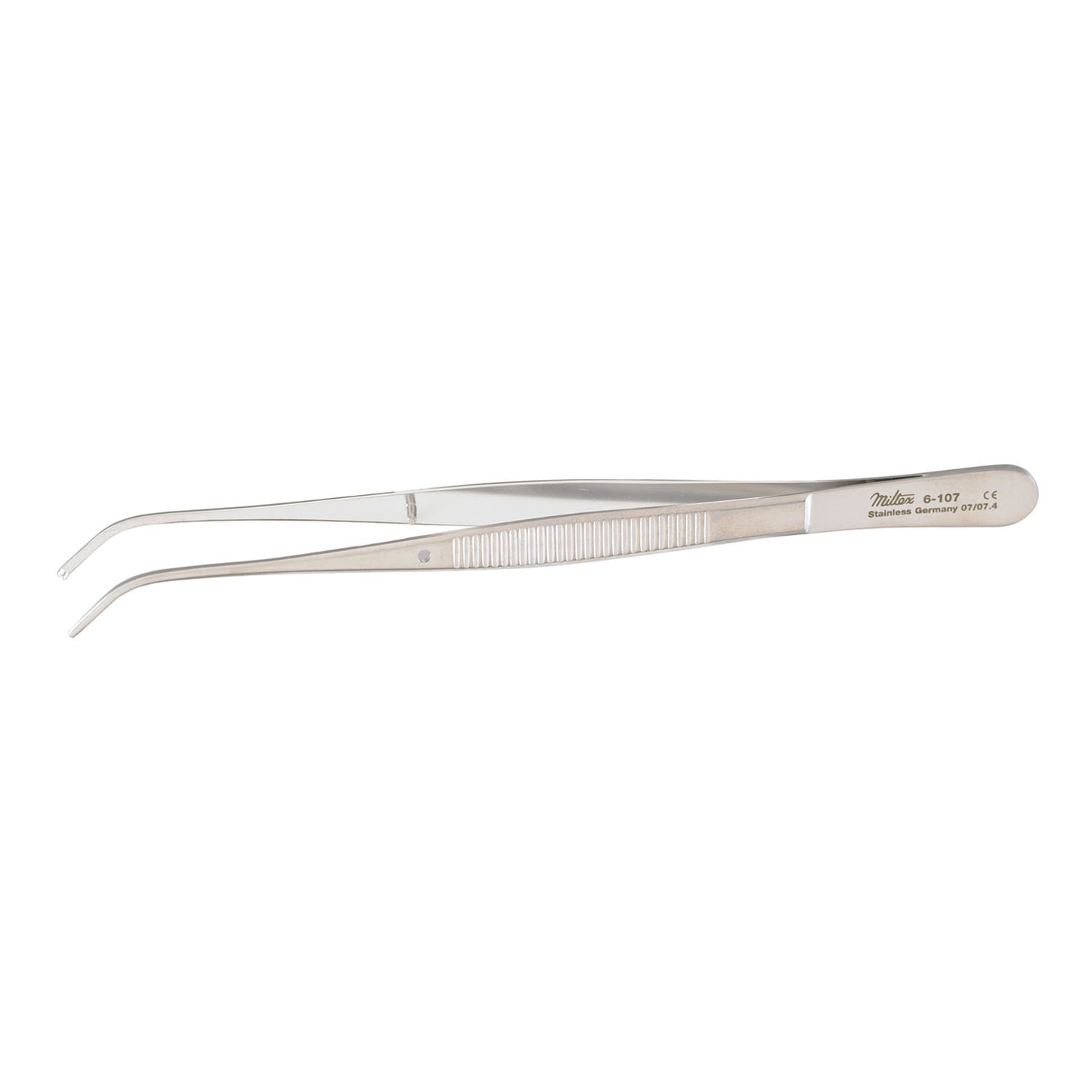 Semkin Forceps, 5", Tissue, Curved, 1 x 2 Teeth