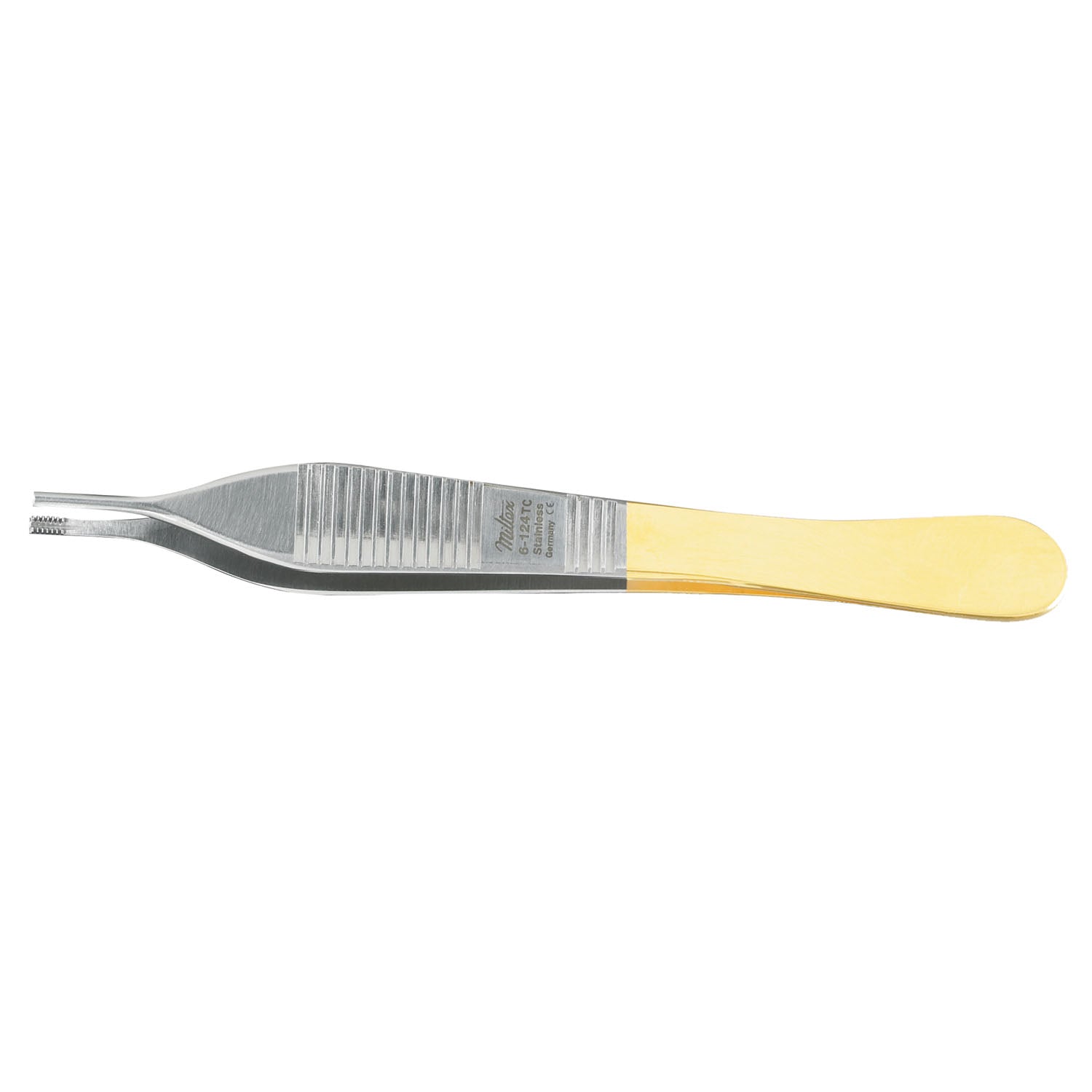 Tissue Forceps, 4_", Cross Serrated Typing Platform, Carb-N-Sert