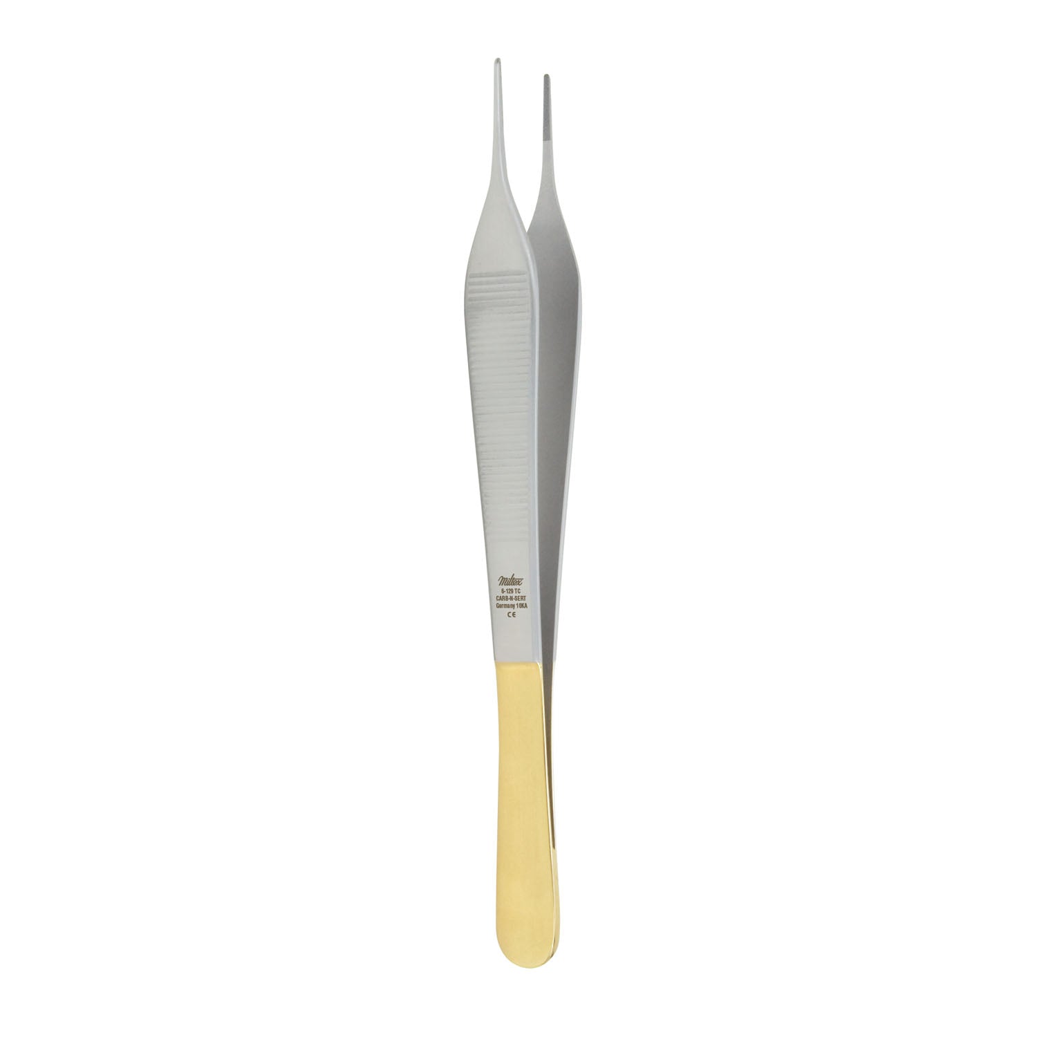 Adson Forceps, 6", Dressing, Cross Serrated Tips, Carb-N-Sert (Tungsten Carbide)