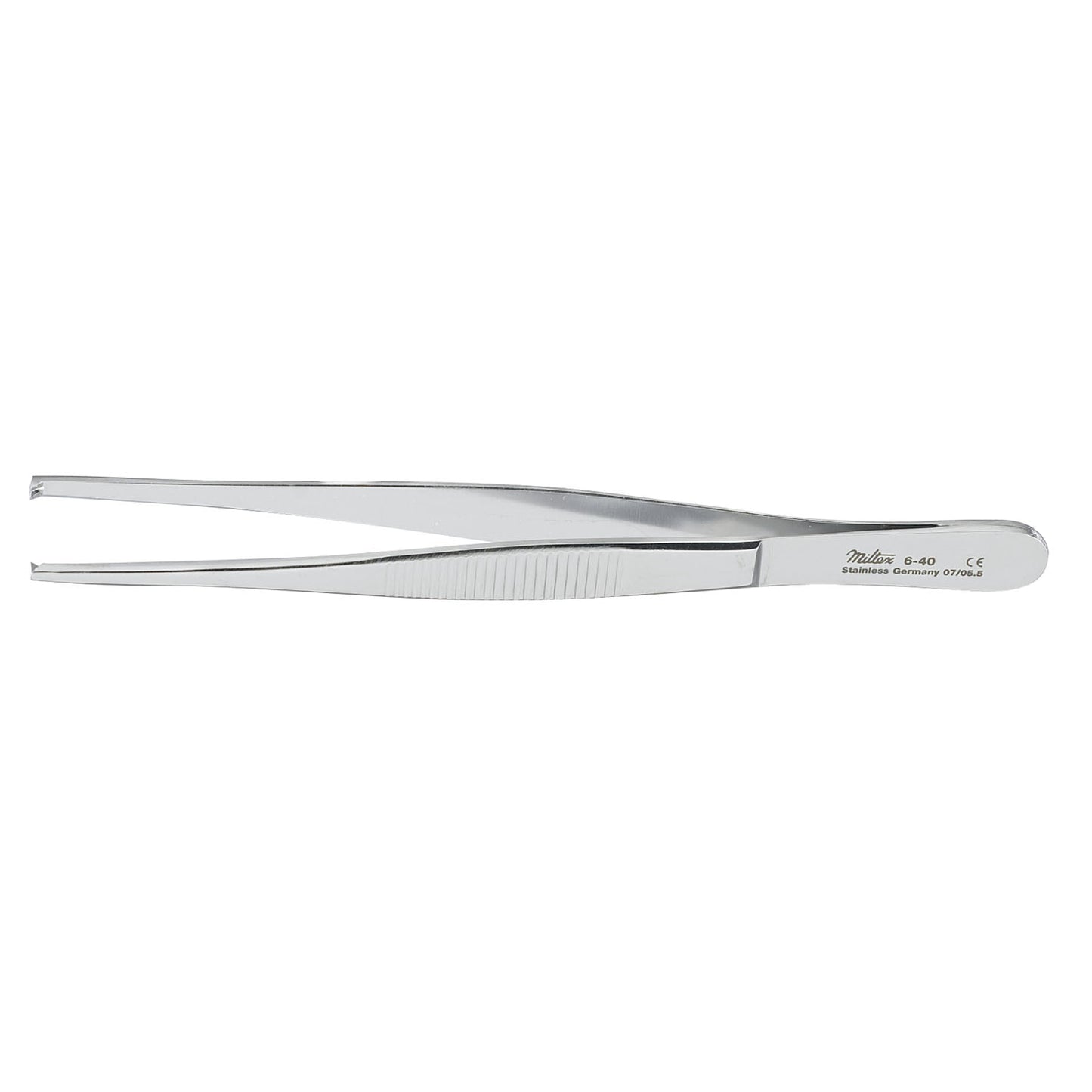 Tissue Forceps, 6", 1x2 Teeth, Delicate, Fluted Handles