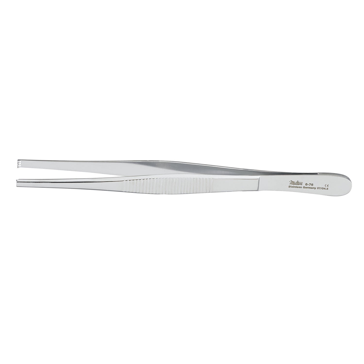 Tissue Forceps, 6", 3x4 Teeth, Standard, Serrated Handles