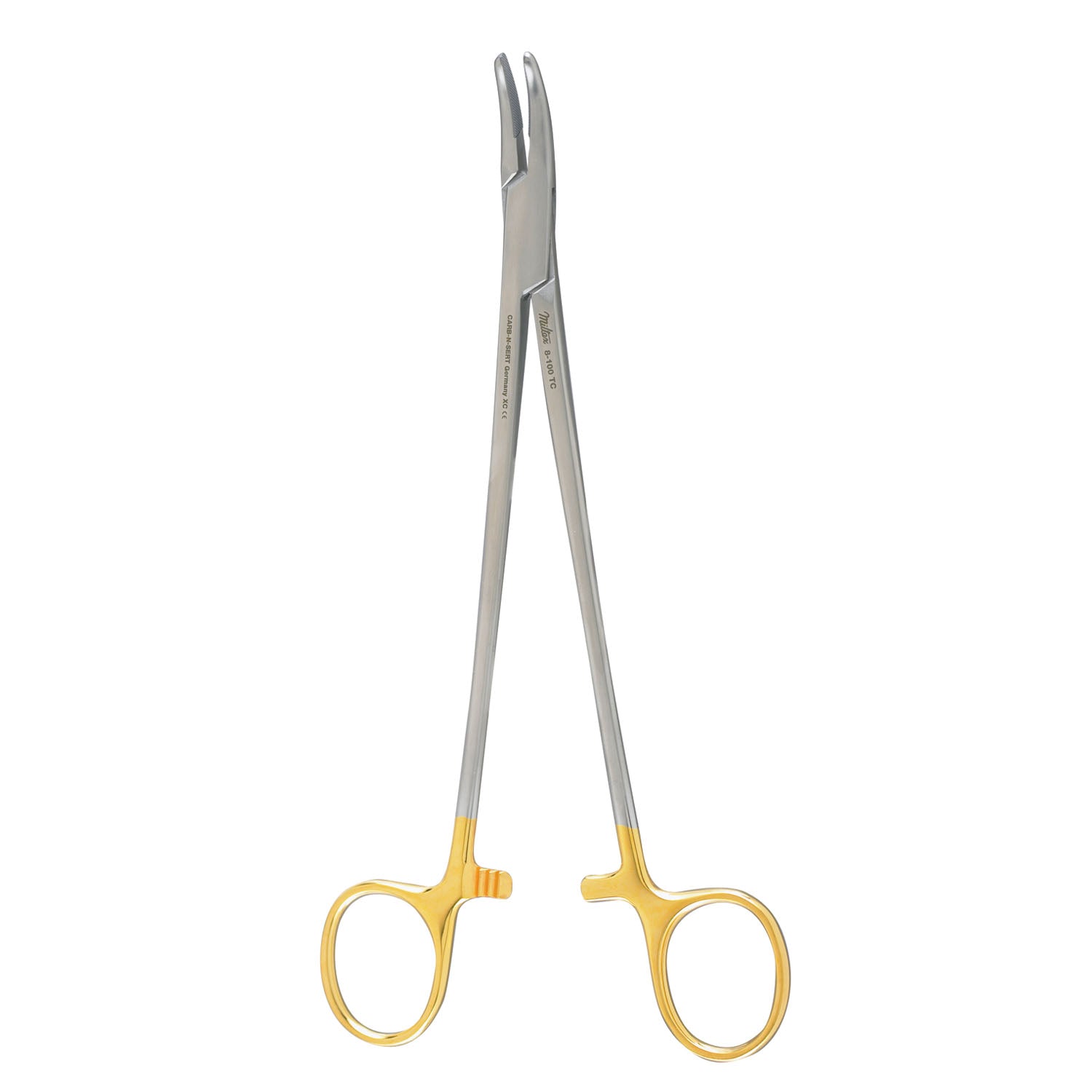 Heaney Needle Holder, 8_", Carb-N-Sert, Serrated