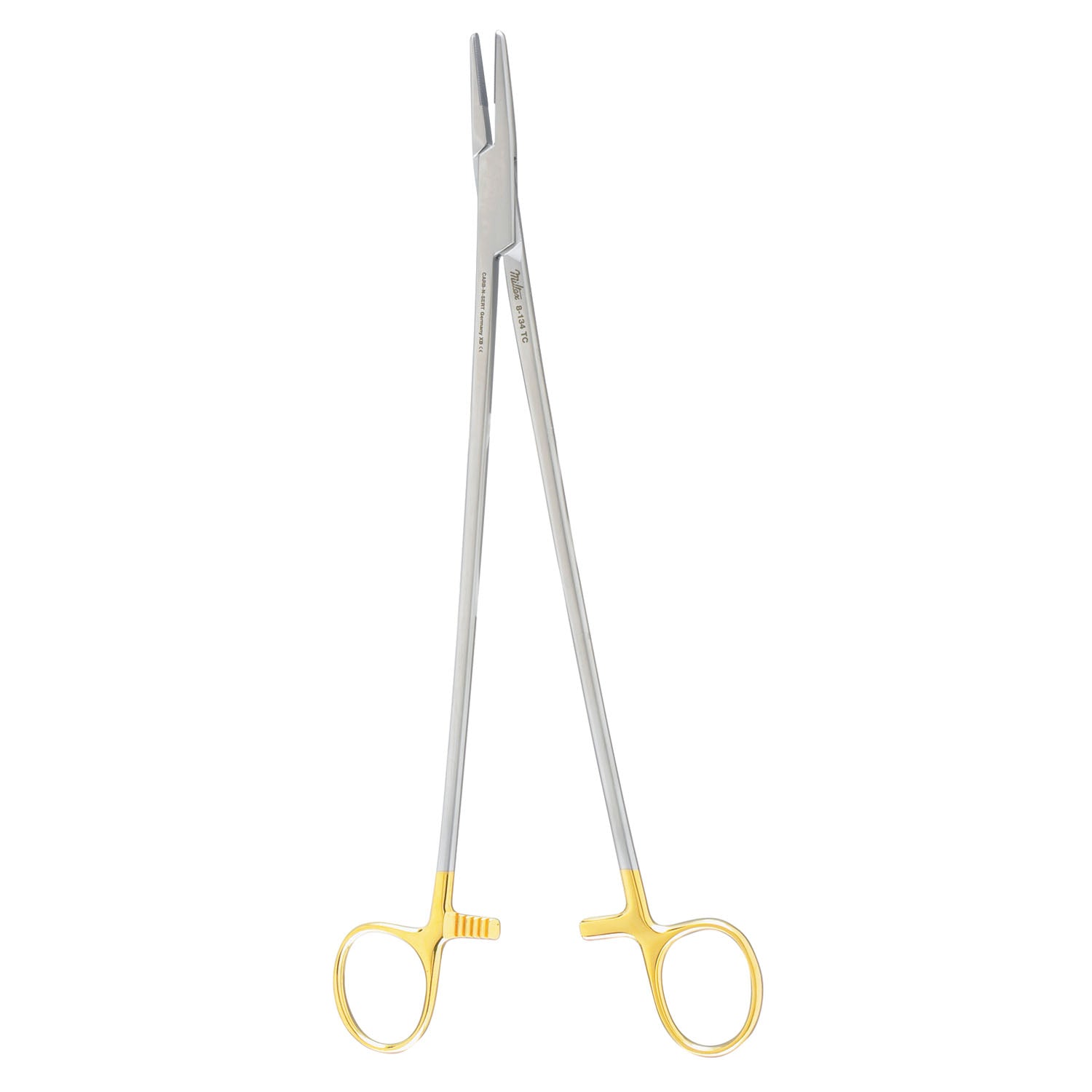 Wangensteen Needle Holder, 10_", Carb-N-Sert, Serrated