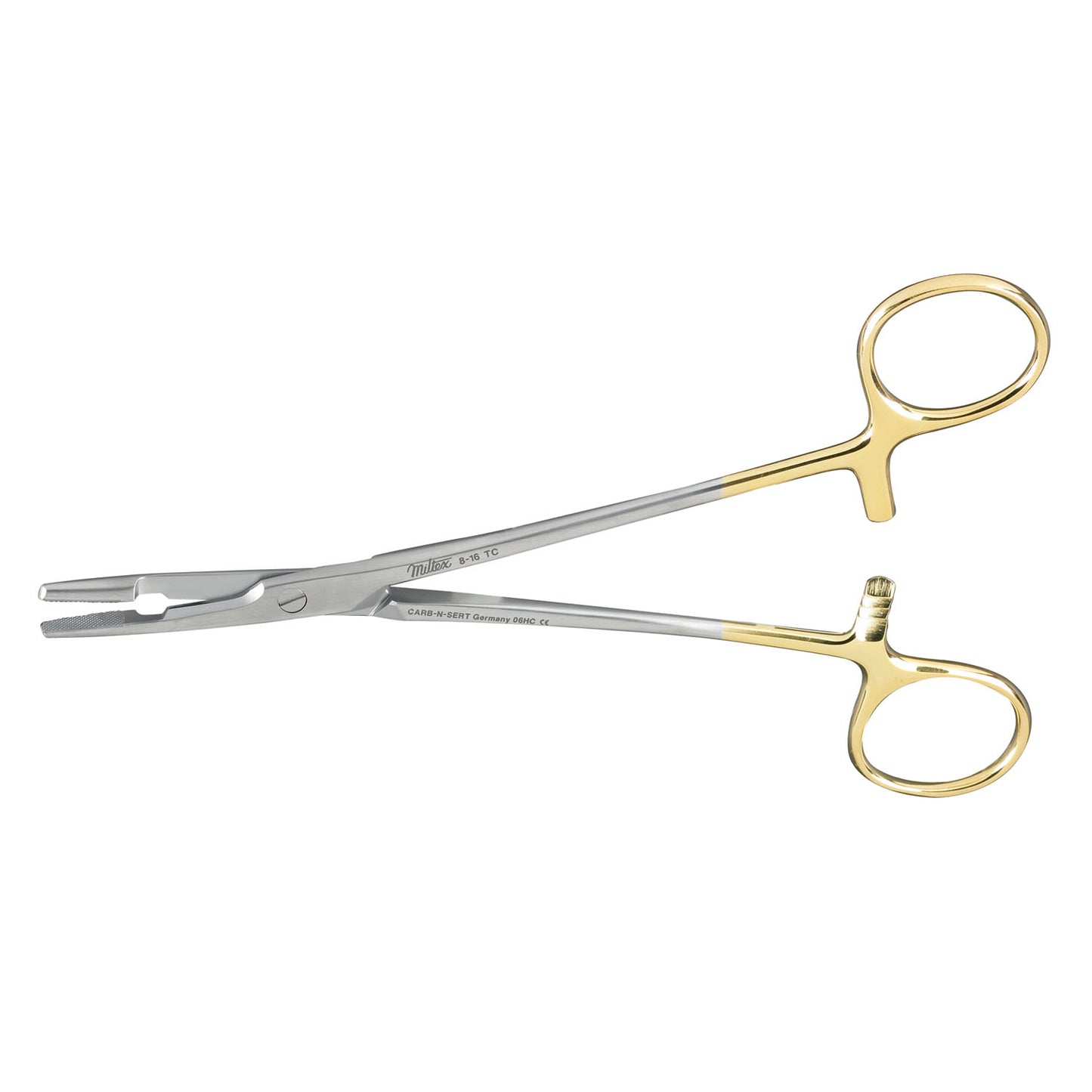 Olsen-Hegar Needle Holder, 6_", Serrated, Carb-N-Sert T.C. Jaws