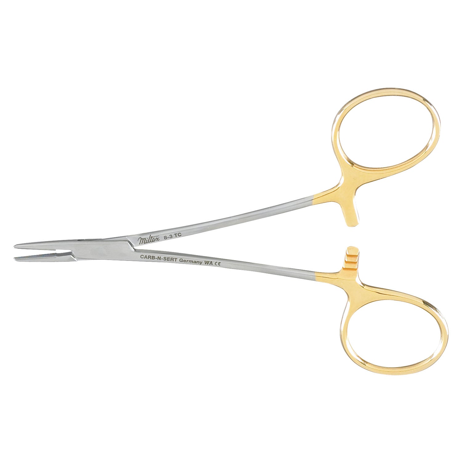 Par Needle Holder, Straight, Tungsten-Carbide Inserts, Delicate 1.2cm Serrated Jaws, Ring Handle &Ratchet Lock, 4_"