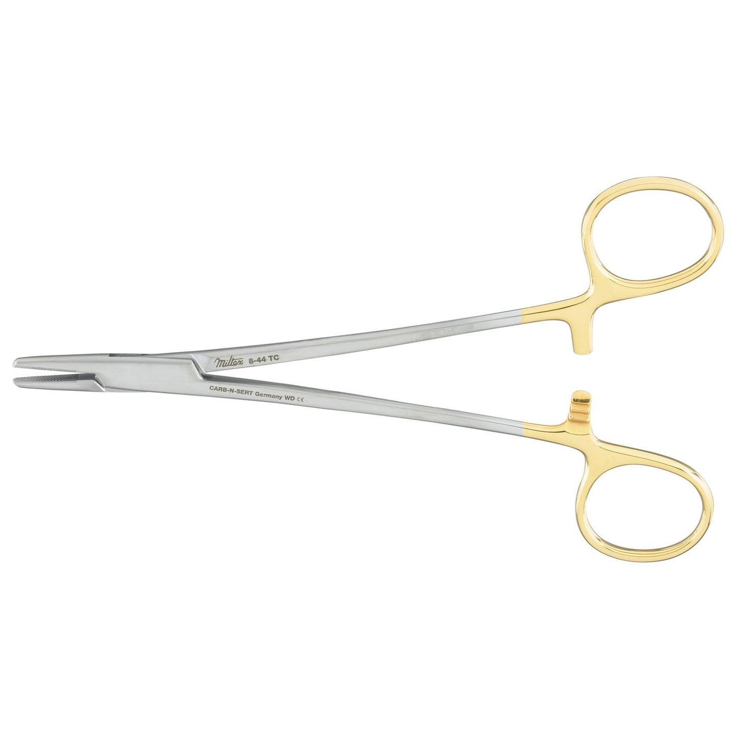Mayo-Hegar Needle Holder, 6", Serrated Jaws, Carb-N-Sert T.C. Jaws