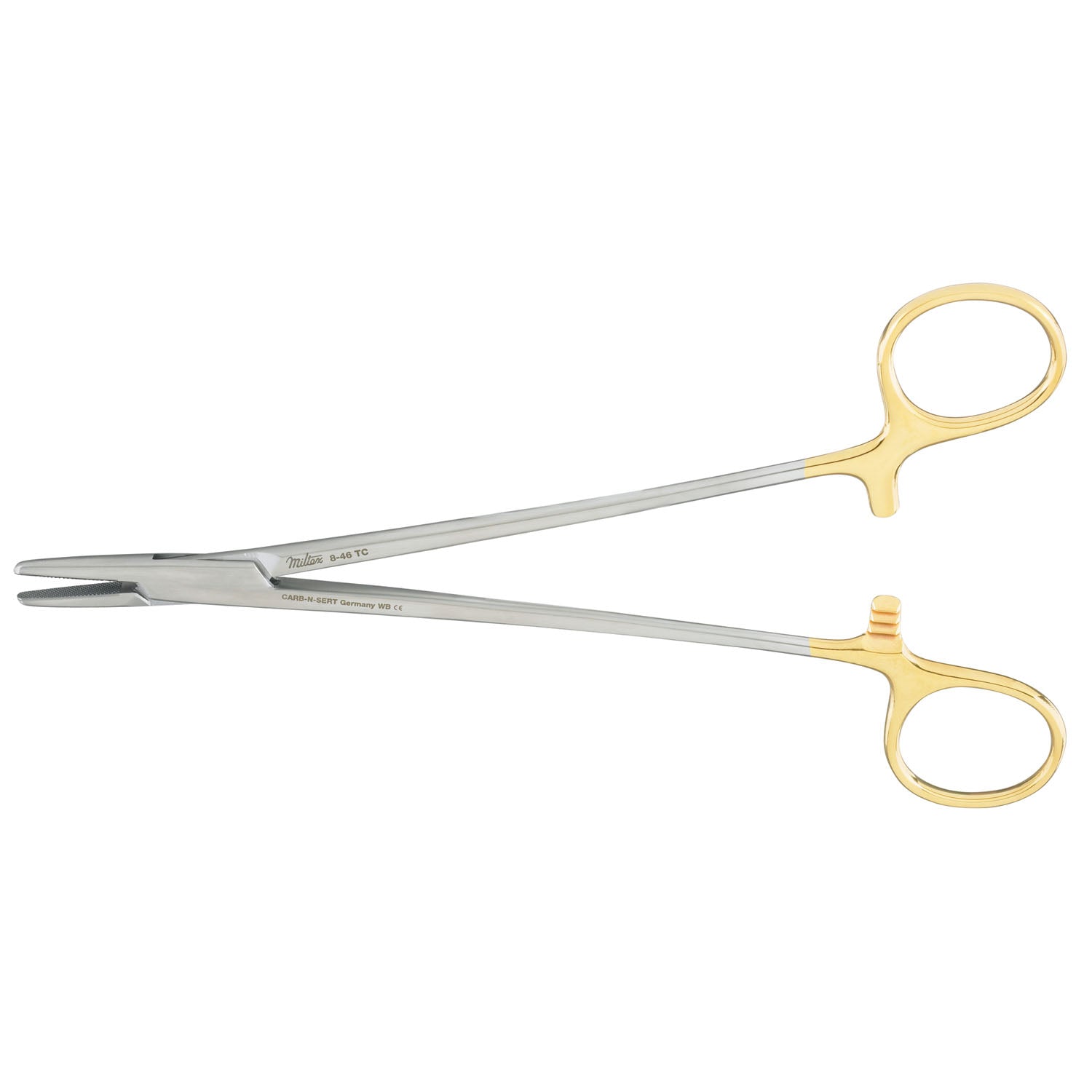 Mayo-Hegar Needle Holder, 7", Serrated Jaws, Carb-N-Sert T.C. Jaws