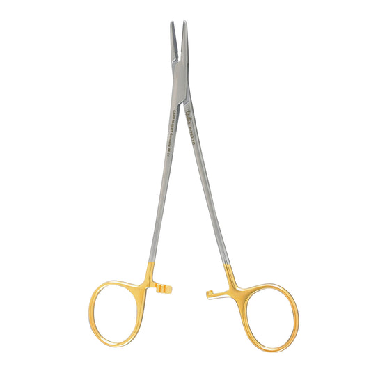 Crile-Wood Needle Holder, 6", Quick Release Ratchet, Serrated, Carb-N-Sert T.C. Jaws