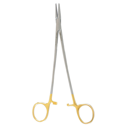 Crile-Wood Needle Holder, 7", Quick Release Ratchet, Serrated, Carb-N-Sert T.C. Jaws