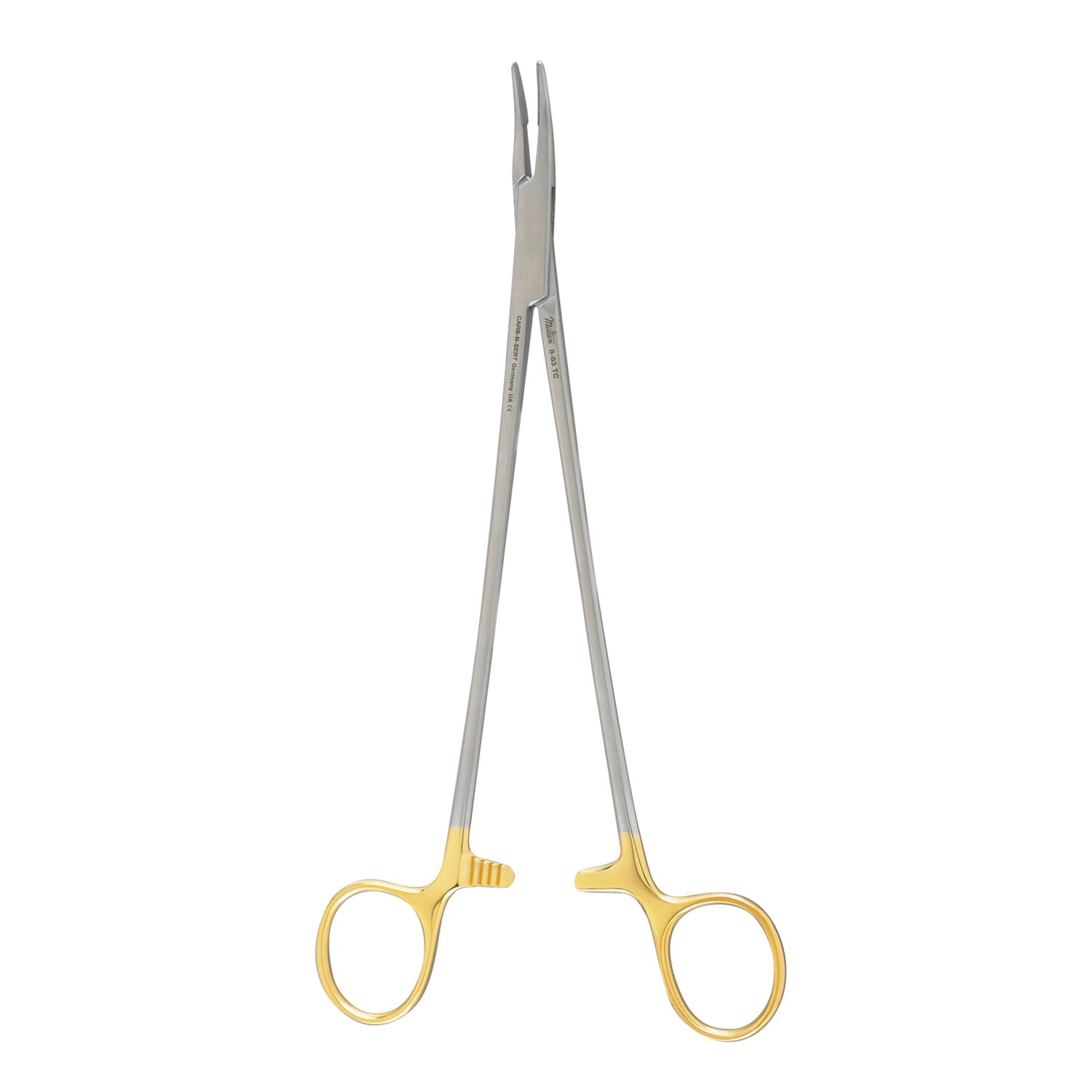 Julian Pattern Needle Holder, 8_", Curved Fine Tips