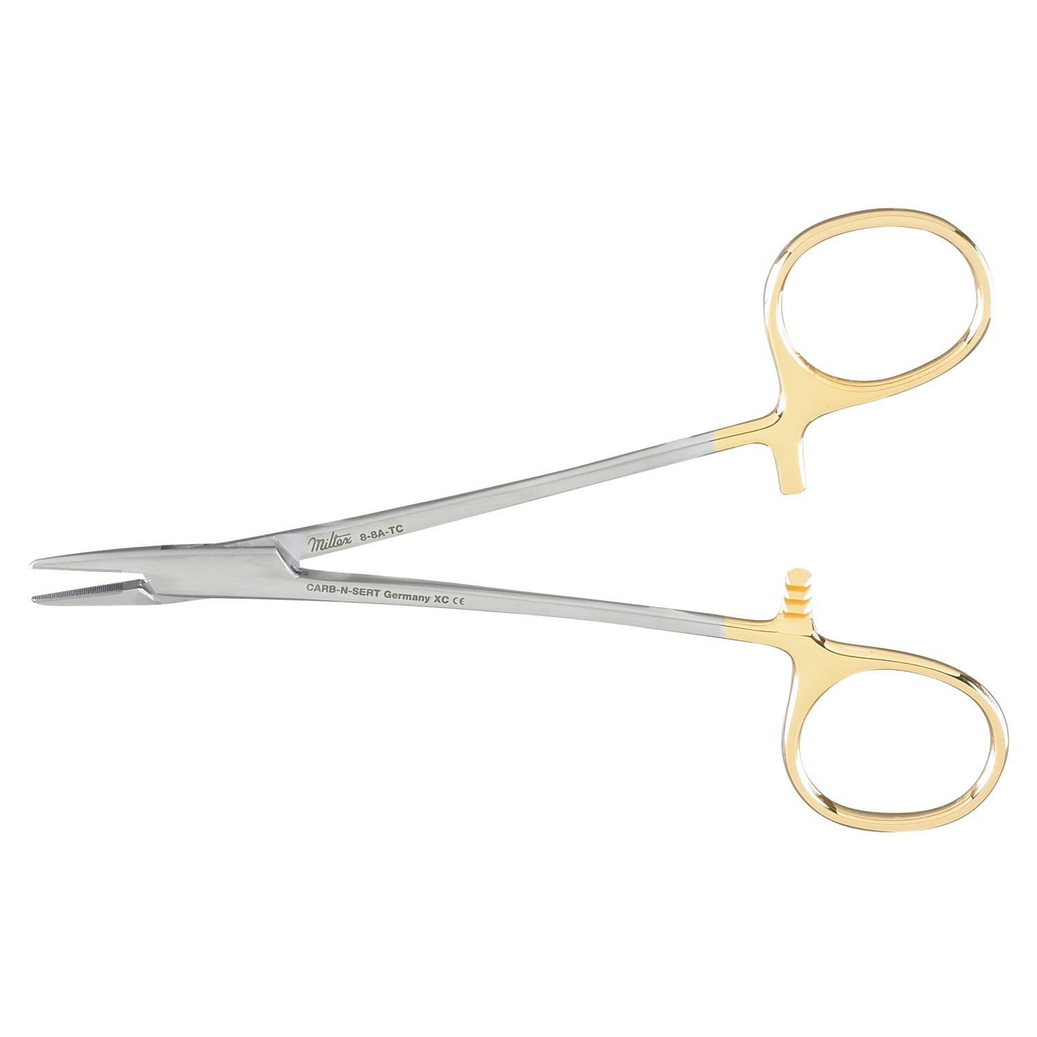 Halsey Needle Holder, 5", Serrated, Carb-N-Sert T.C. Jaws