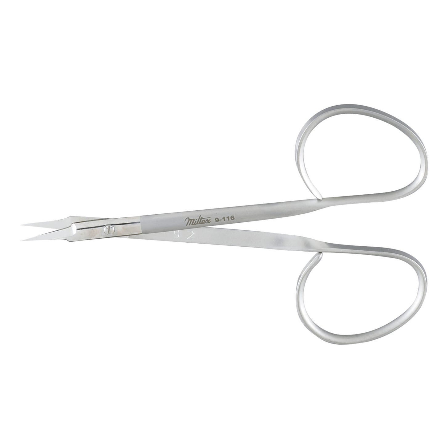 Miltex Stitch Scissors, Curved, Sharp Pointed Tips, Ribbon Style Handles, 3 2/3"