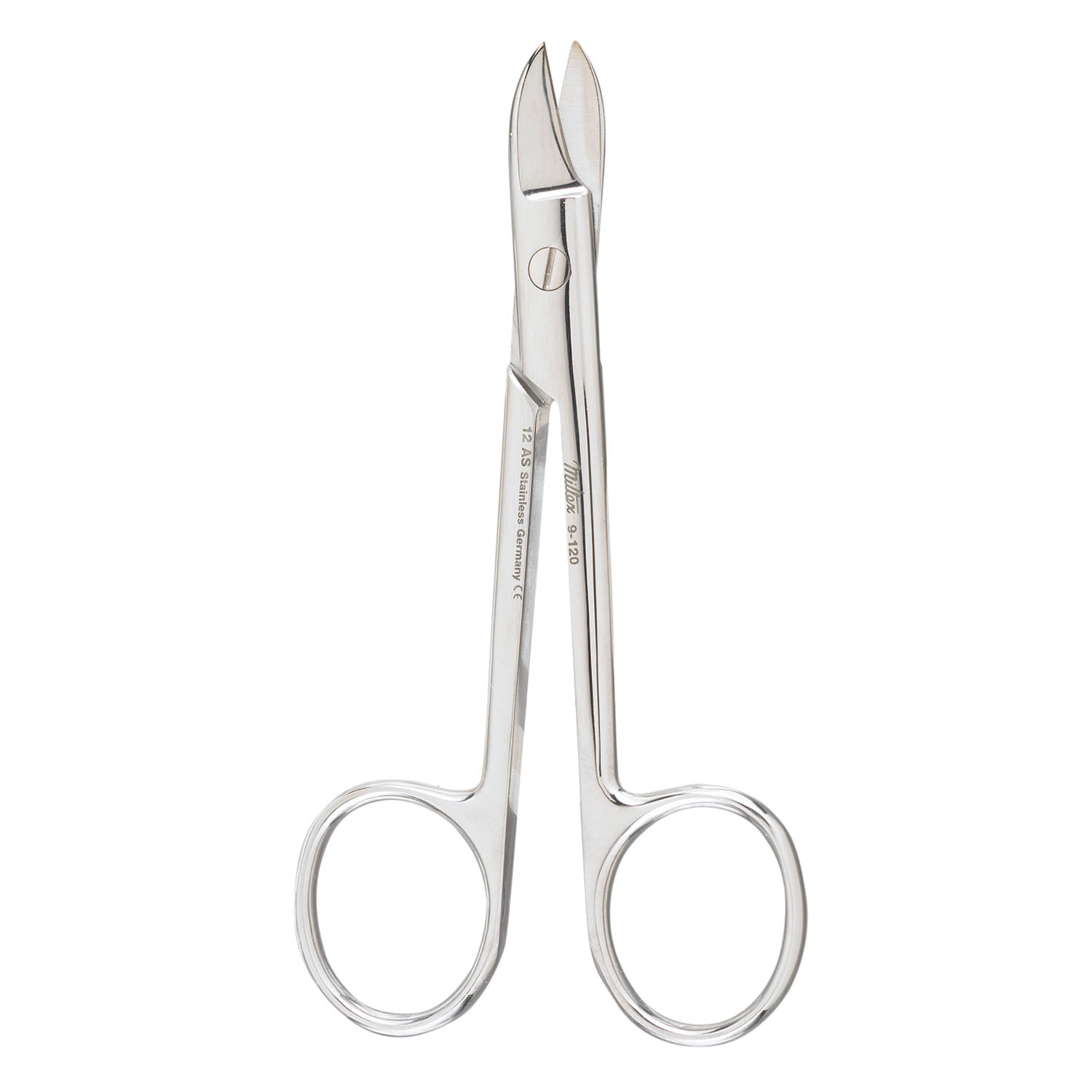 Wire Cutting Scissors, 4_", One Serrated Blade, Straight