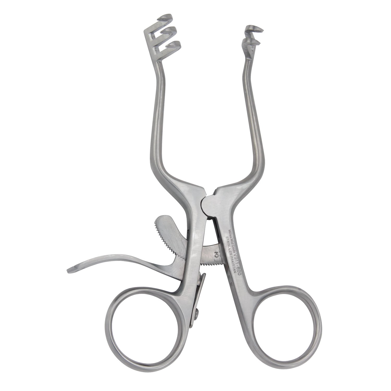 Weitlaner Retractor, 4" Sharp, 2x3 Teeth