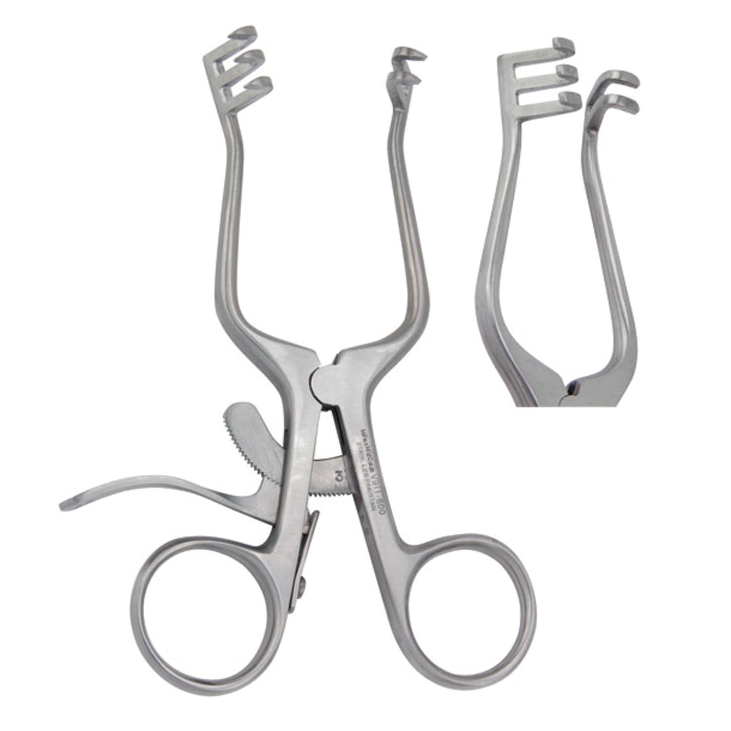 Weitlaner Retractor, 4" Blunt, 2x3 Teeth
