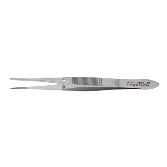 Eye Dressing Forceps, 4" Straight, Serrated