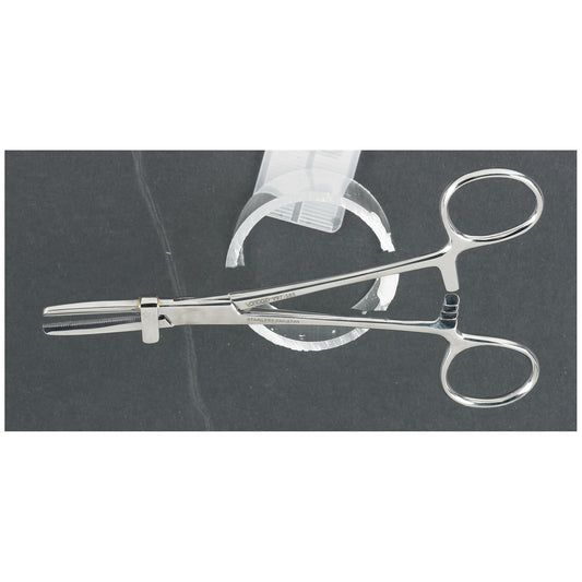 Occluding Clamp, 5_", Straight, Serrated Jaws & Guard