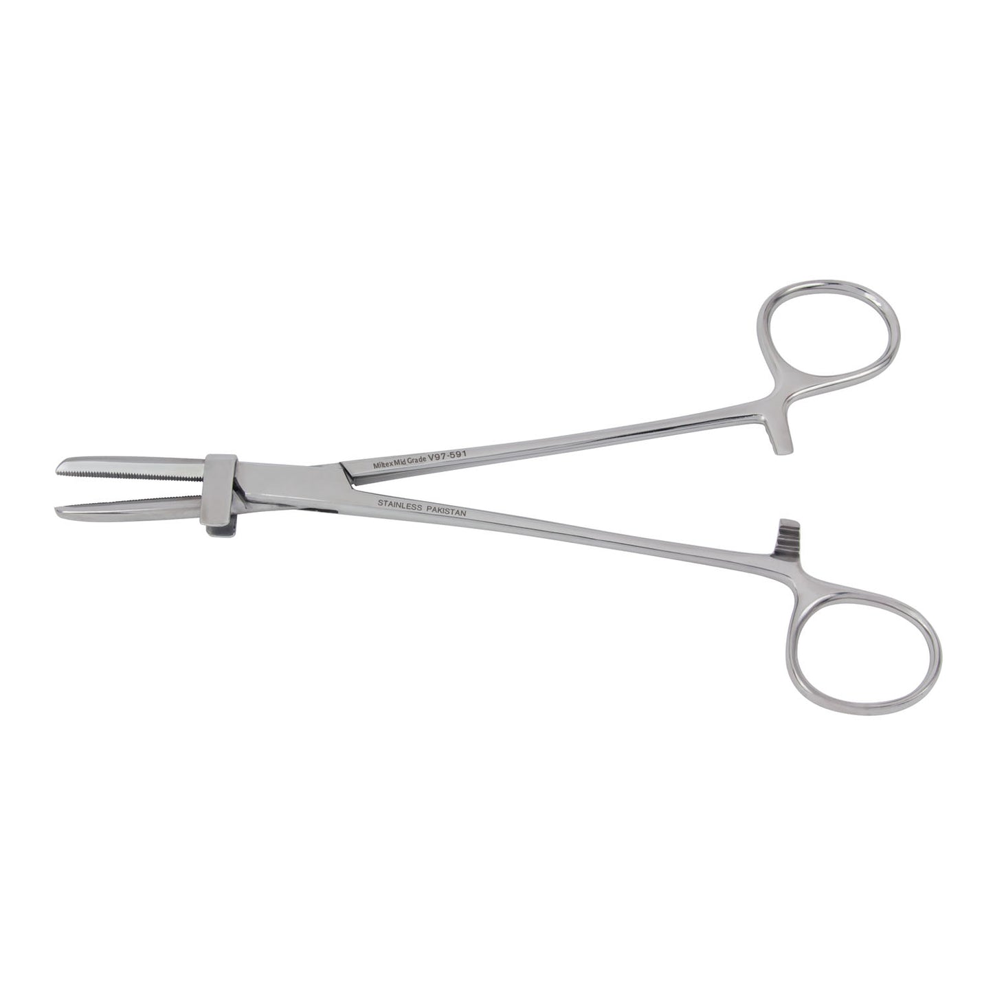 Occluding Clamp, 7_", Straight, Serrated Jaws & Guard