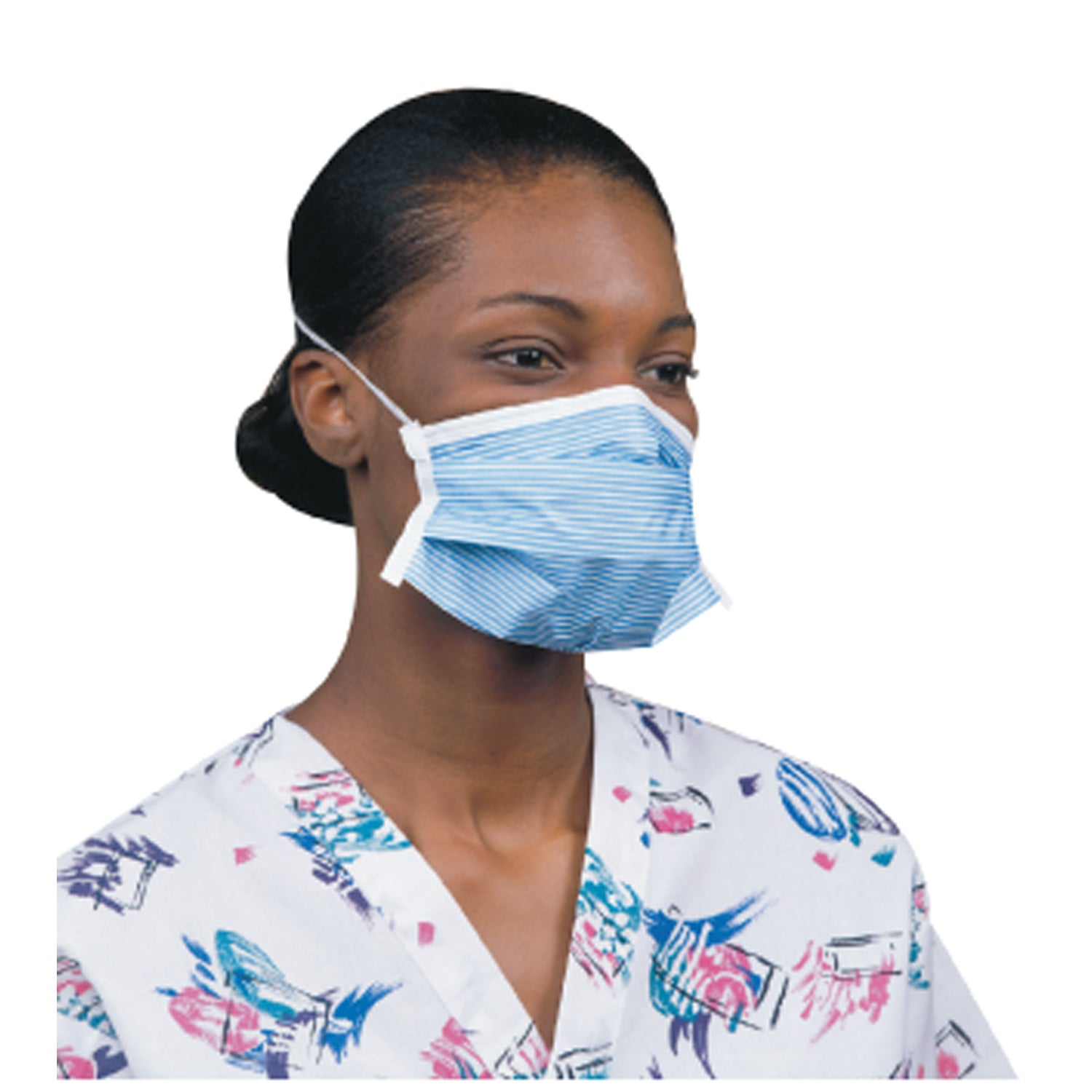 Face Mask, Blue Stripe, 8", Single Band, 50/bx, 6bx/cs