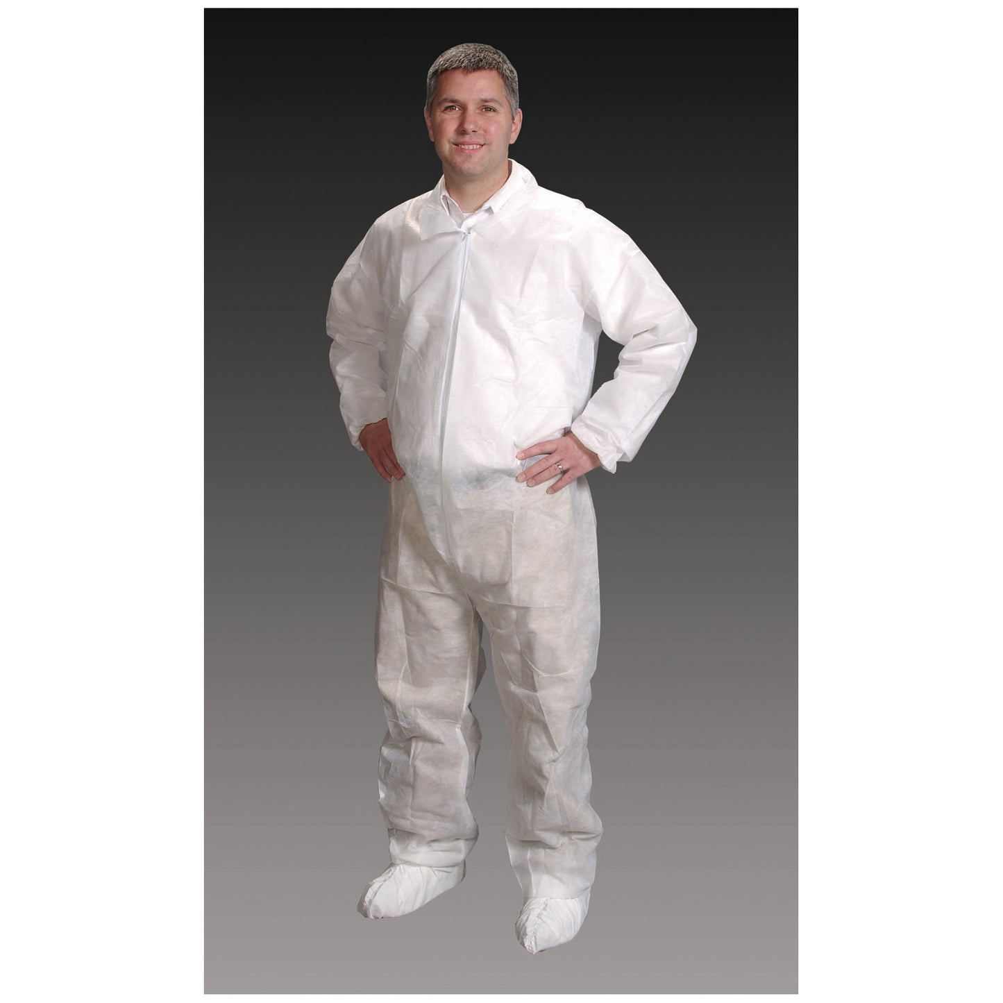 Coveralls, 2X-Large, White, Elastic Wrist, Ankle & Back, 25/cs