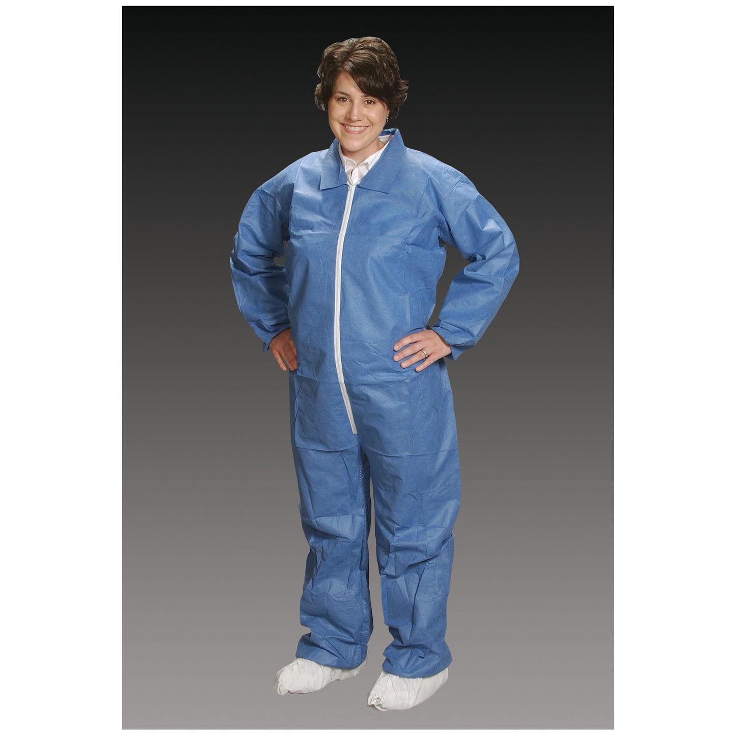 Coveralls, Large, Blue, Elastic Wrist, Ankle & Back, 25/cs