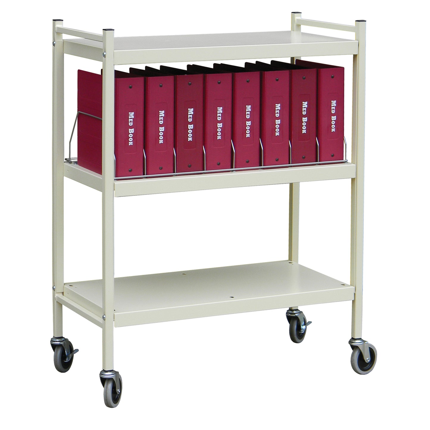 Chart Rack Big Beam Standard Omnicart For Binders, 3_" Spine, 3 Shelves, 1 Organizer, 8 Capacity, 43_"H x 34_"W x 17"D