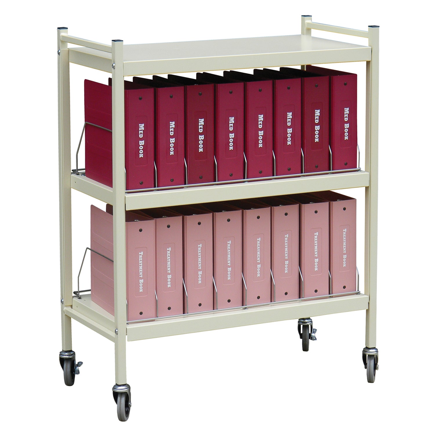 Chart Rack Big Beam Standard Omnicart For Binders, 3_" Spine, 3 Shelves, 2 Organizers, 16 Capacity, 43_"H x 34_"W x 17"D