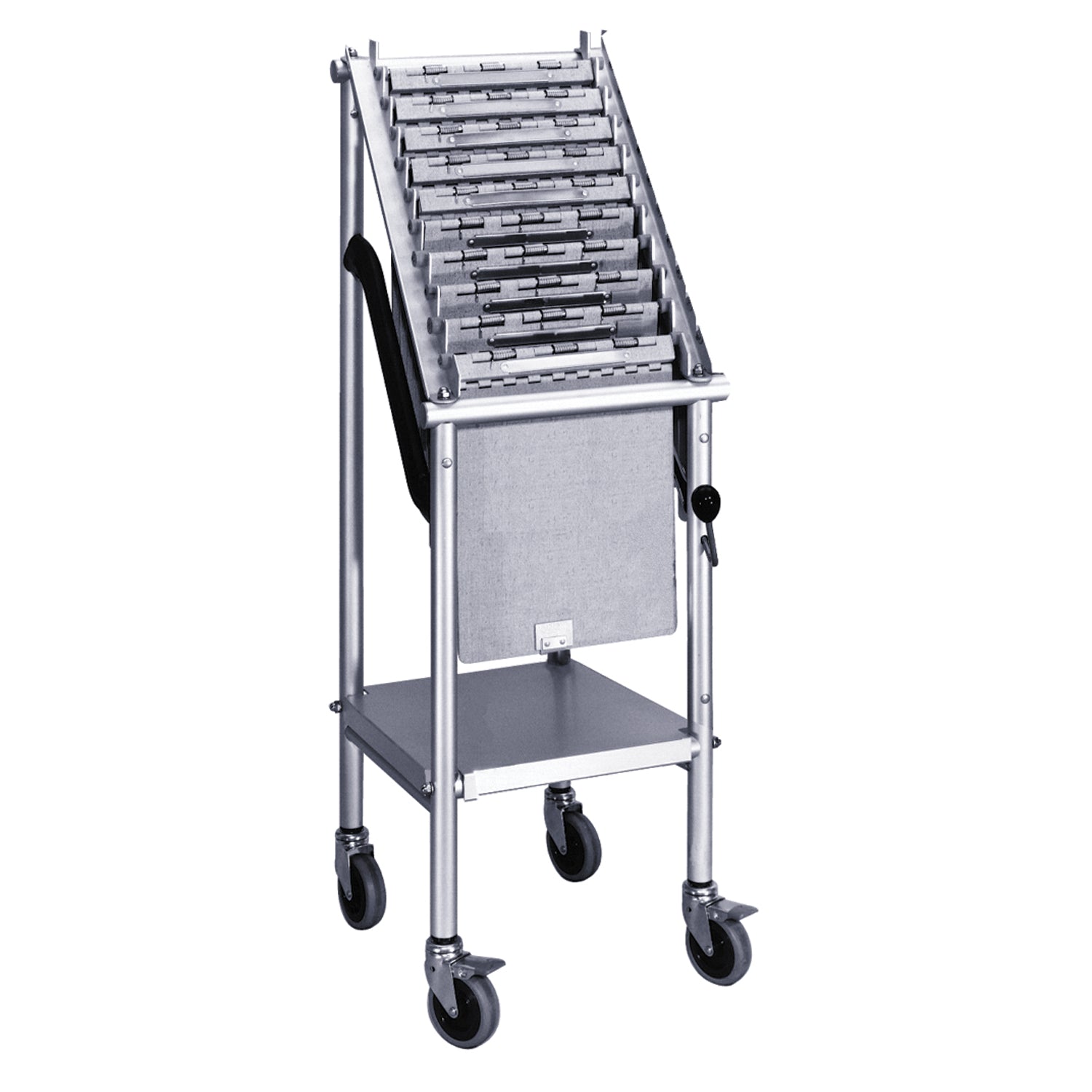 Wheeled Chart Carrier, 10 Chart Capacity, 1 Tier, 13"W x 13"D x 37"H