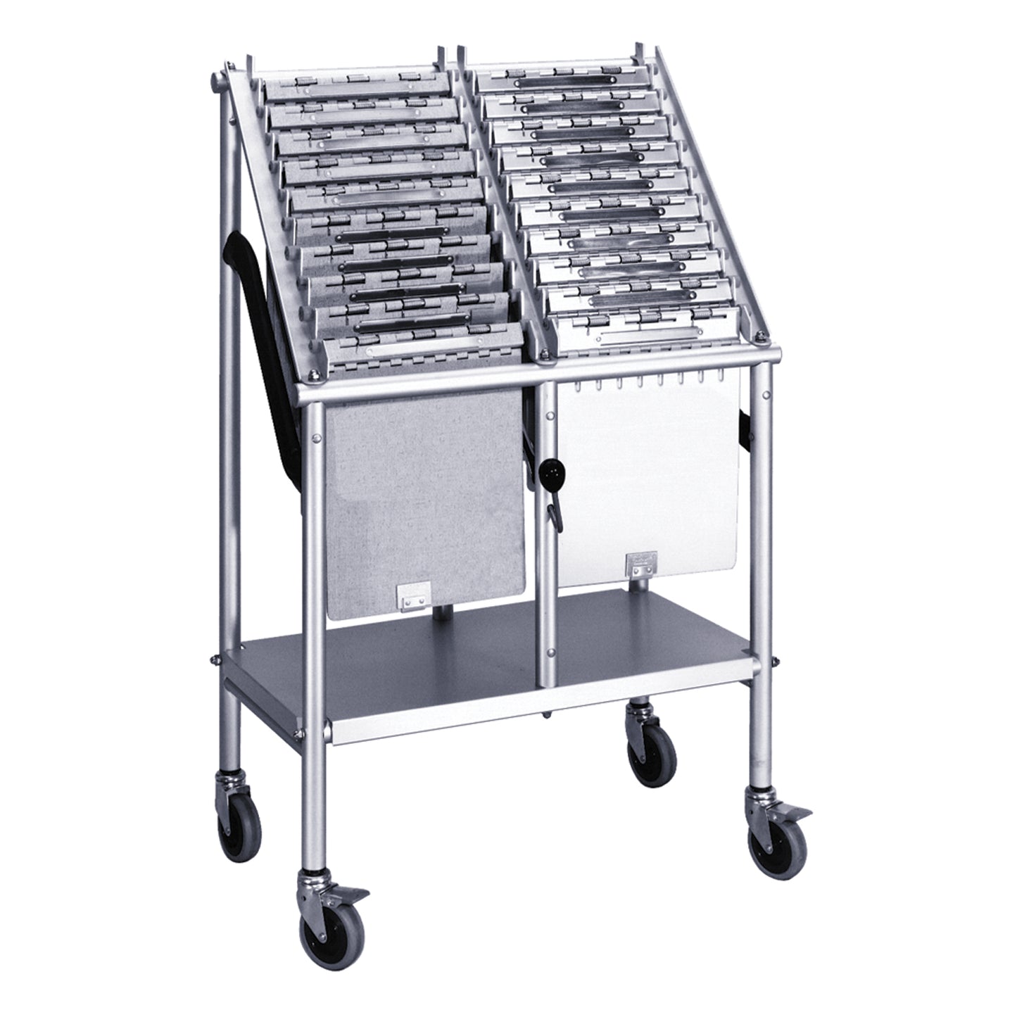 Wheeled Chart Carrier, 20 Chart Capacity, 2 Tier - 10 Tier, Side by Side, 23"W x 13"D x 37"H