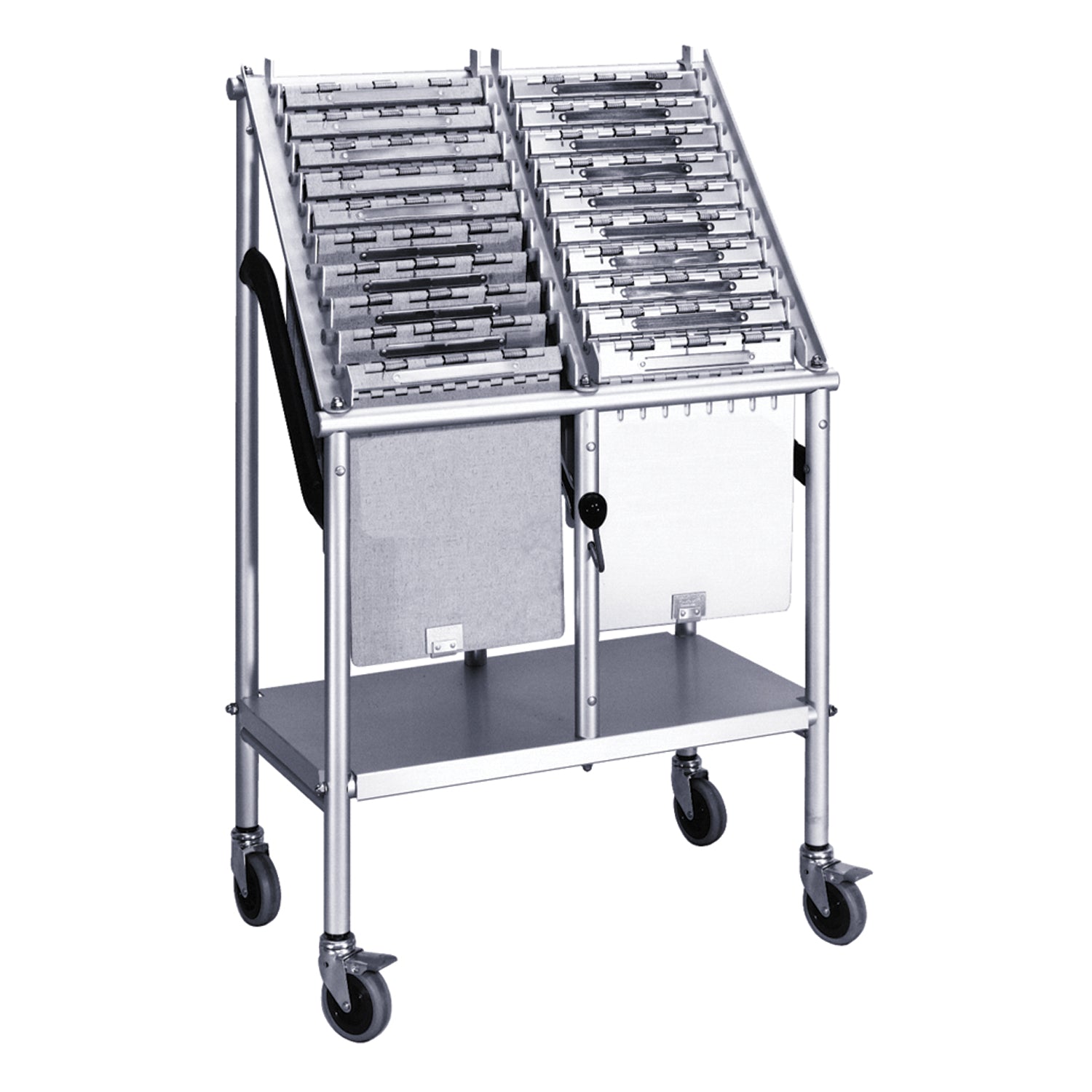 Wheeled Chart Carrier, 20 Chart Capacity, 2 Tier - 10 Tier, Side by Side, 23"W x 13"D x 37"H