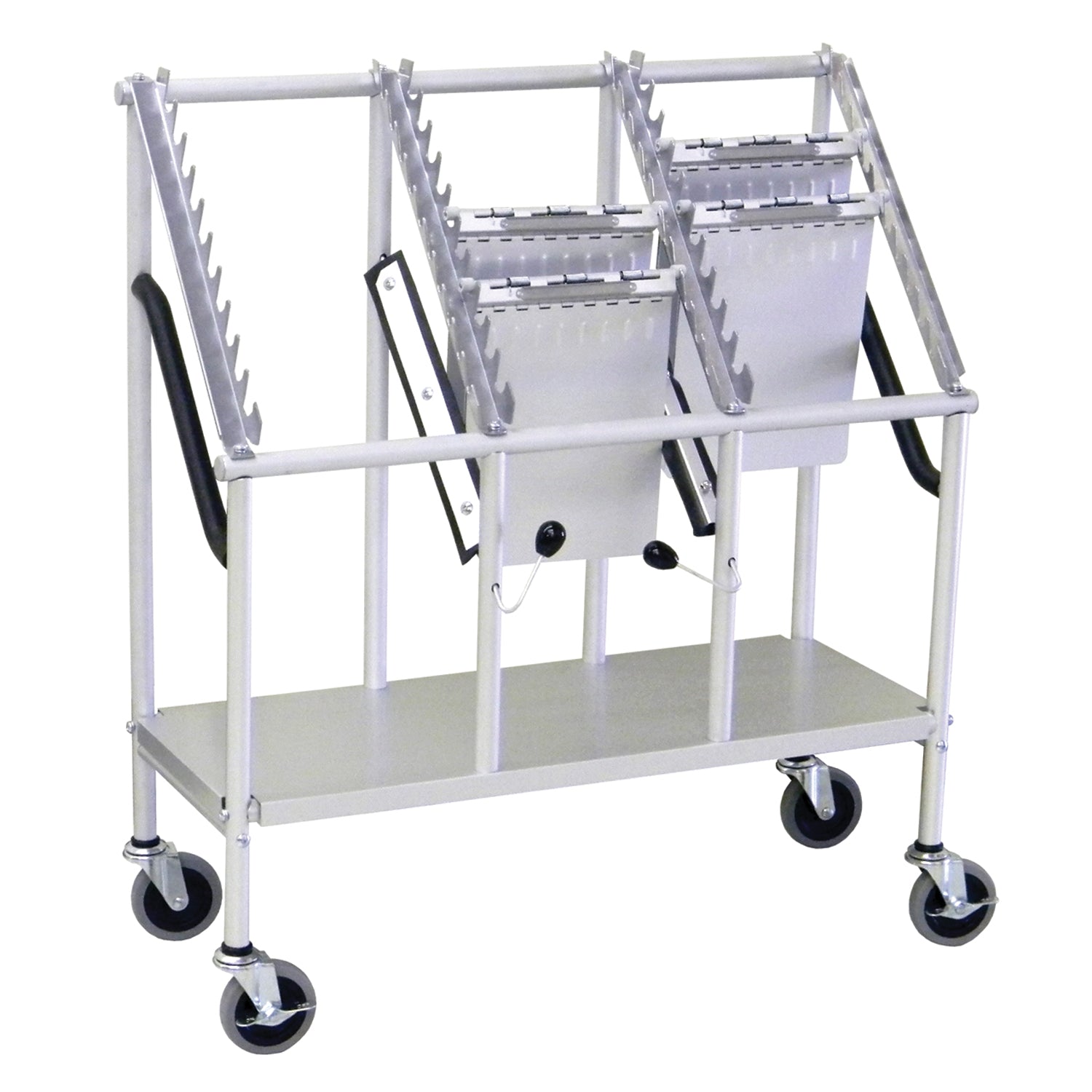 Wheeled Chart Carrier, 30 Chart Capacity, 3 Tier - 10 Tier, Side by Side, 33"W x 13"D x 37"H